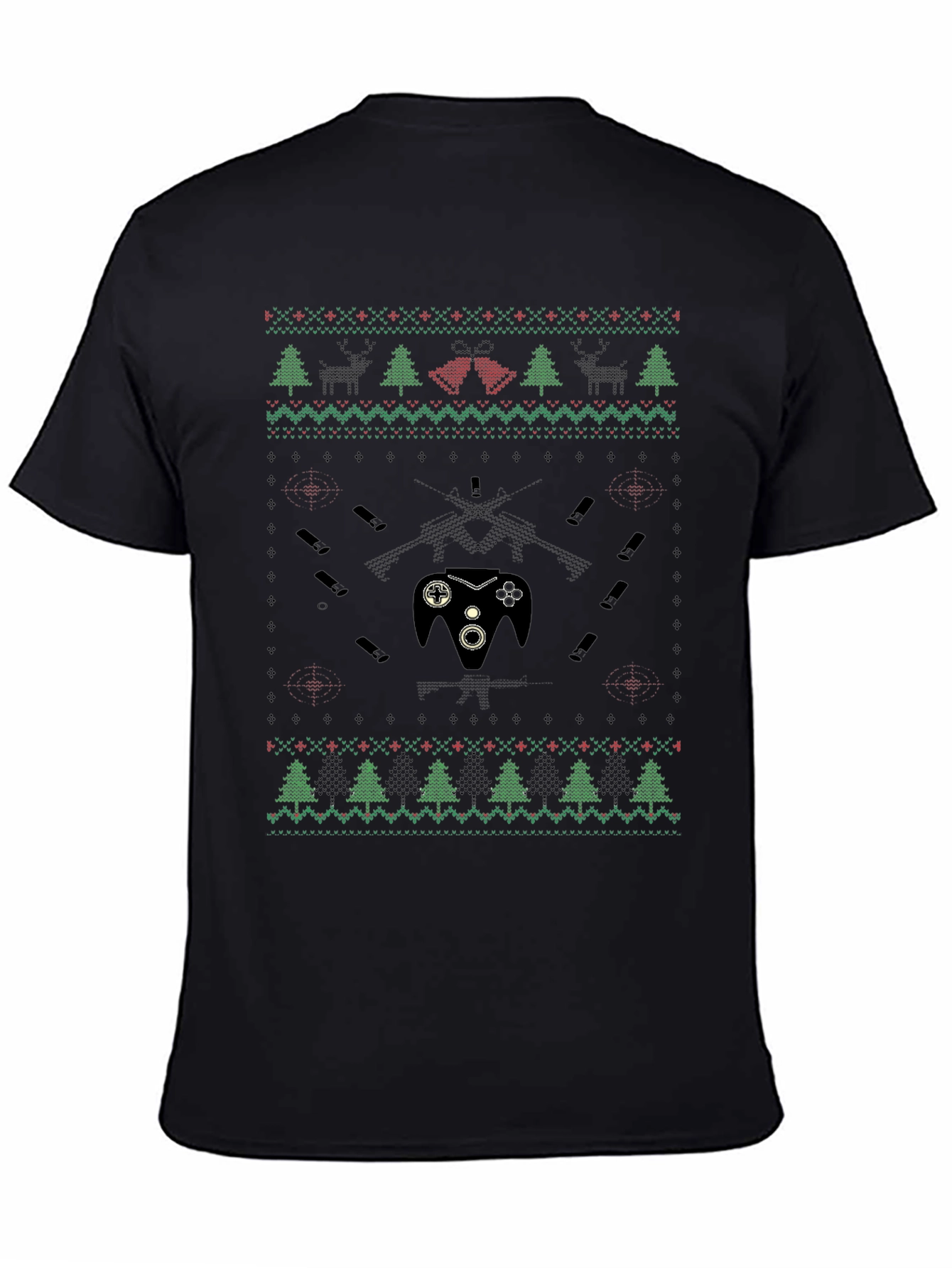 Gaming Christmas Pattern T-Shirt