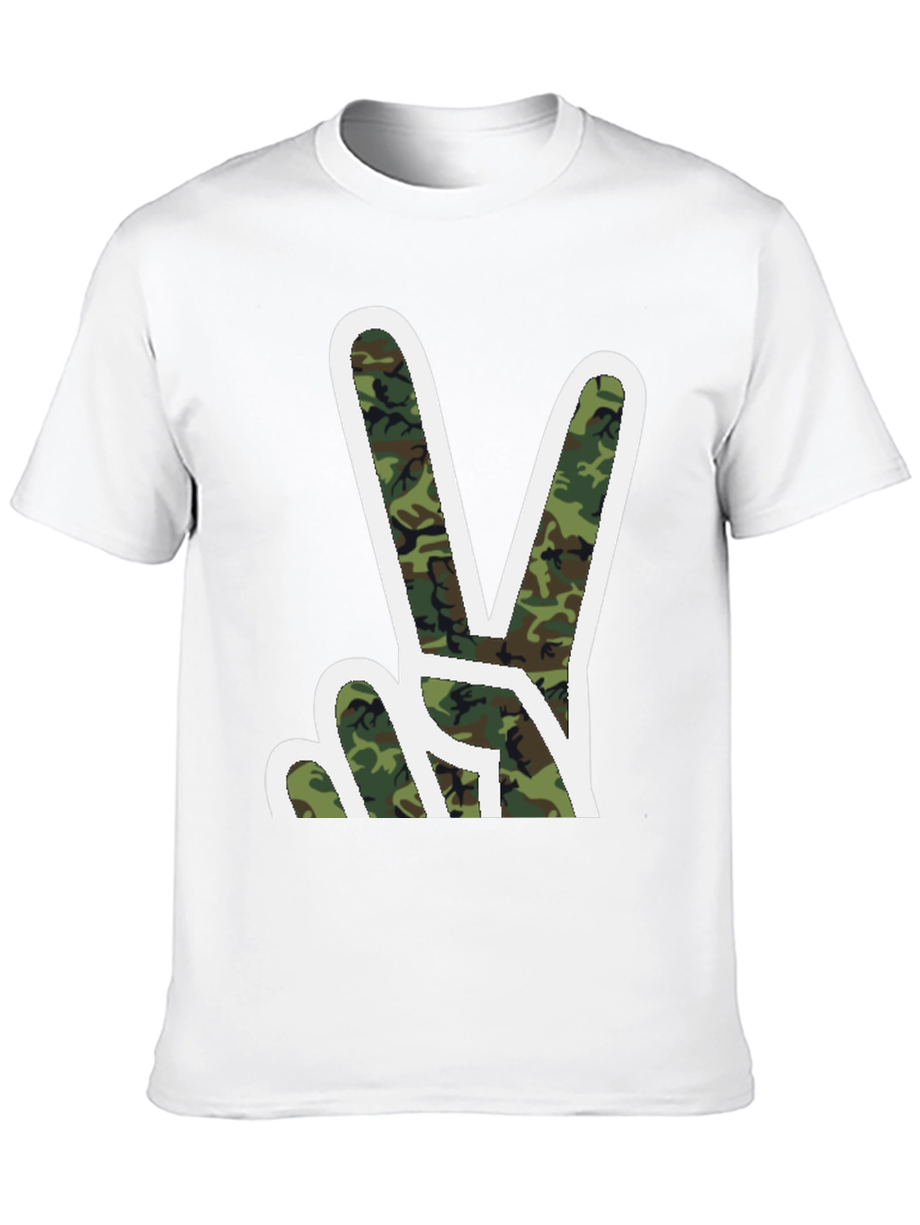Camouflage Peace Sign Graphic T-Shirt