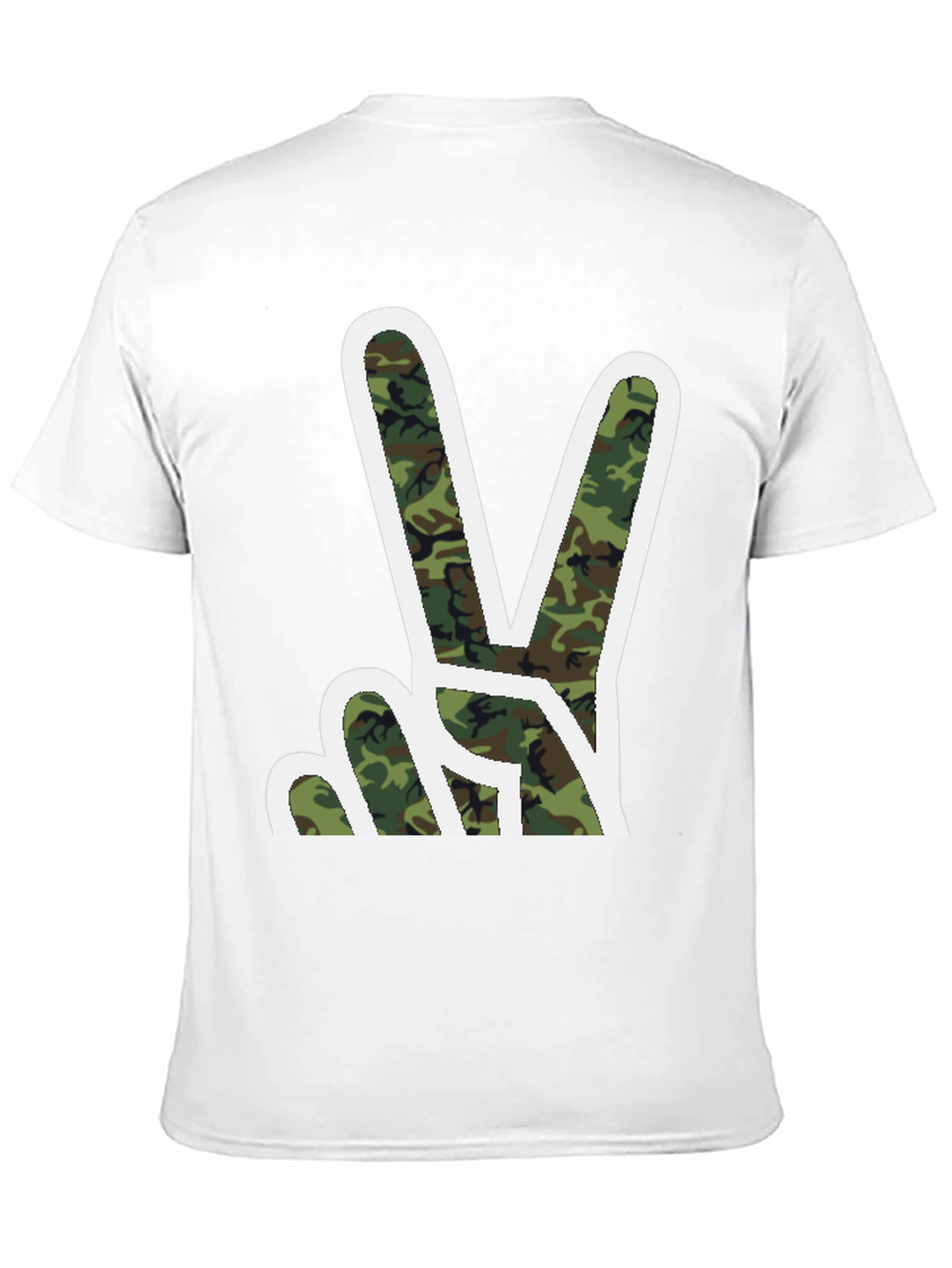 Camouflage Peace Sign Graphic T-Shirt