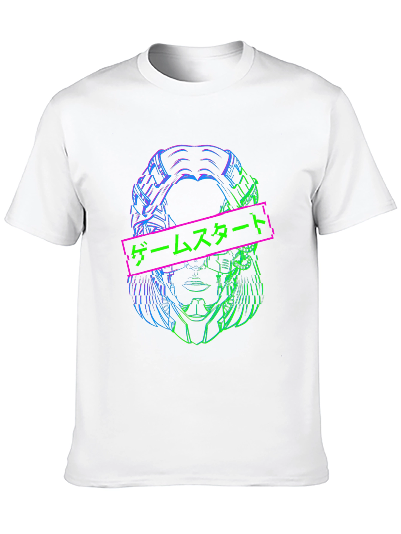 Cyberpunk Start Game Tee - Black Graphic T-Shirt