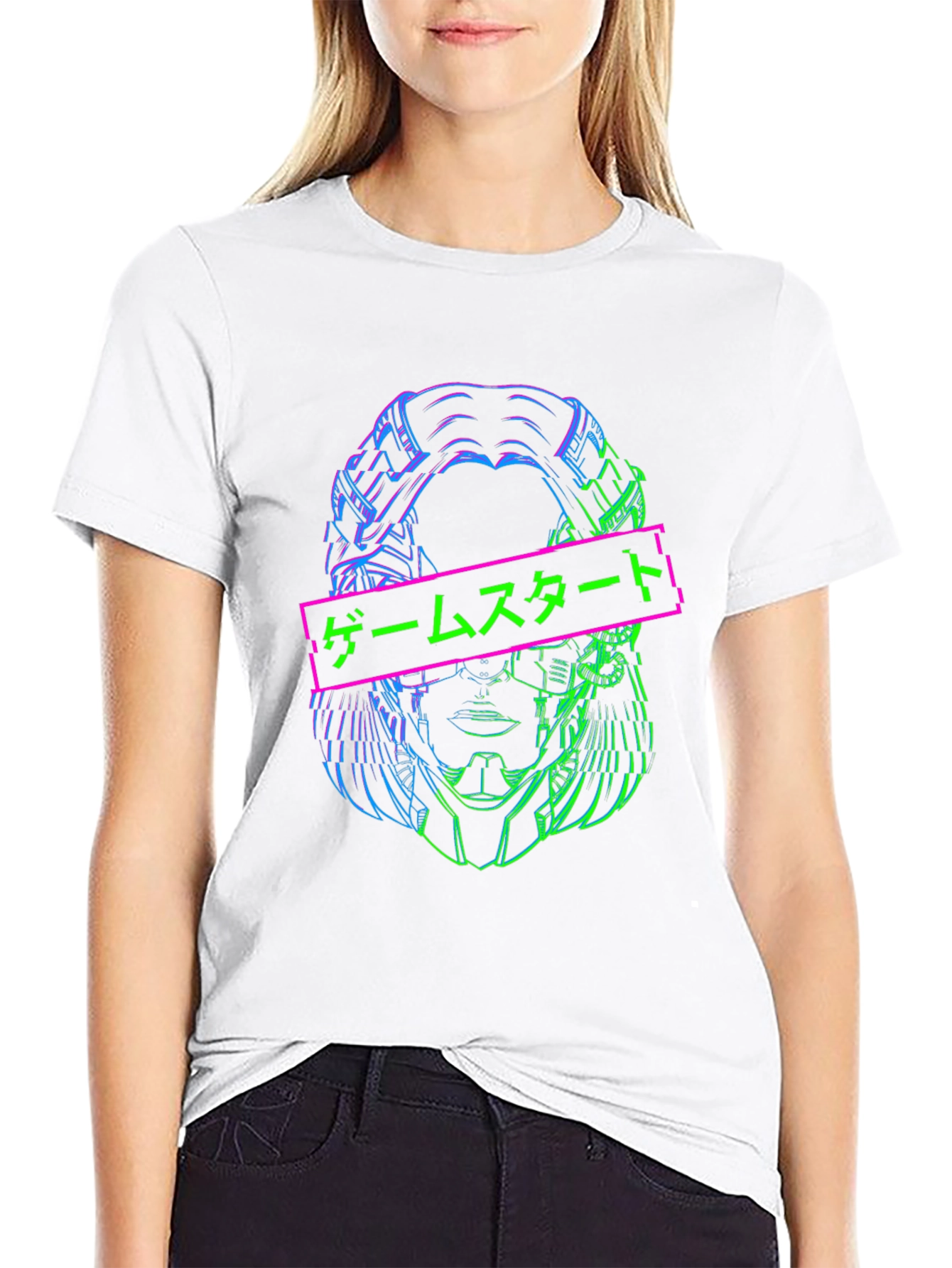 Cyberpunk Start Game Tee - Black Graphic T-Shirt