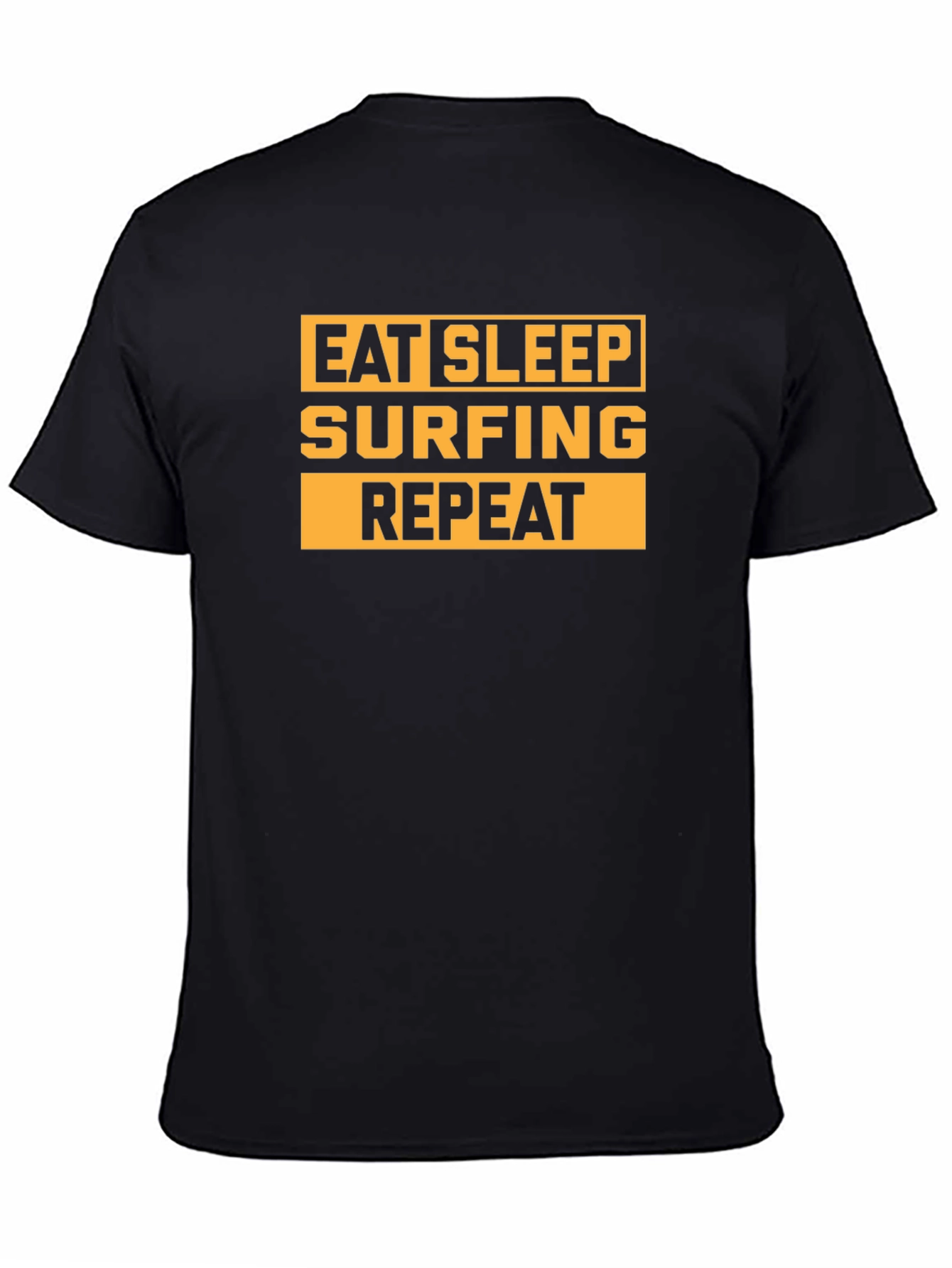 Eat Sleep Surfing Repeat Black Graphic Tee
