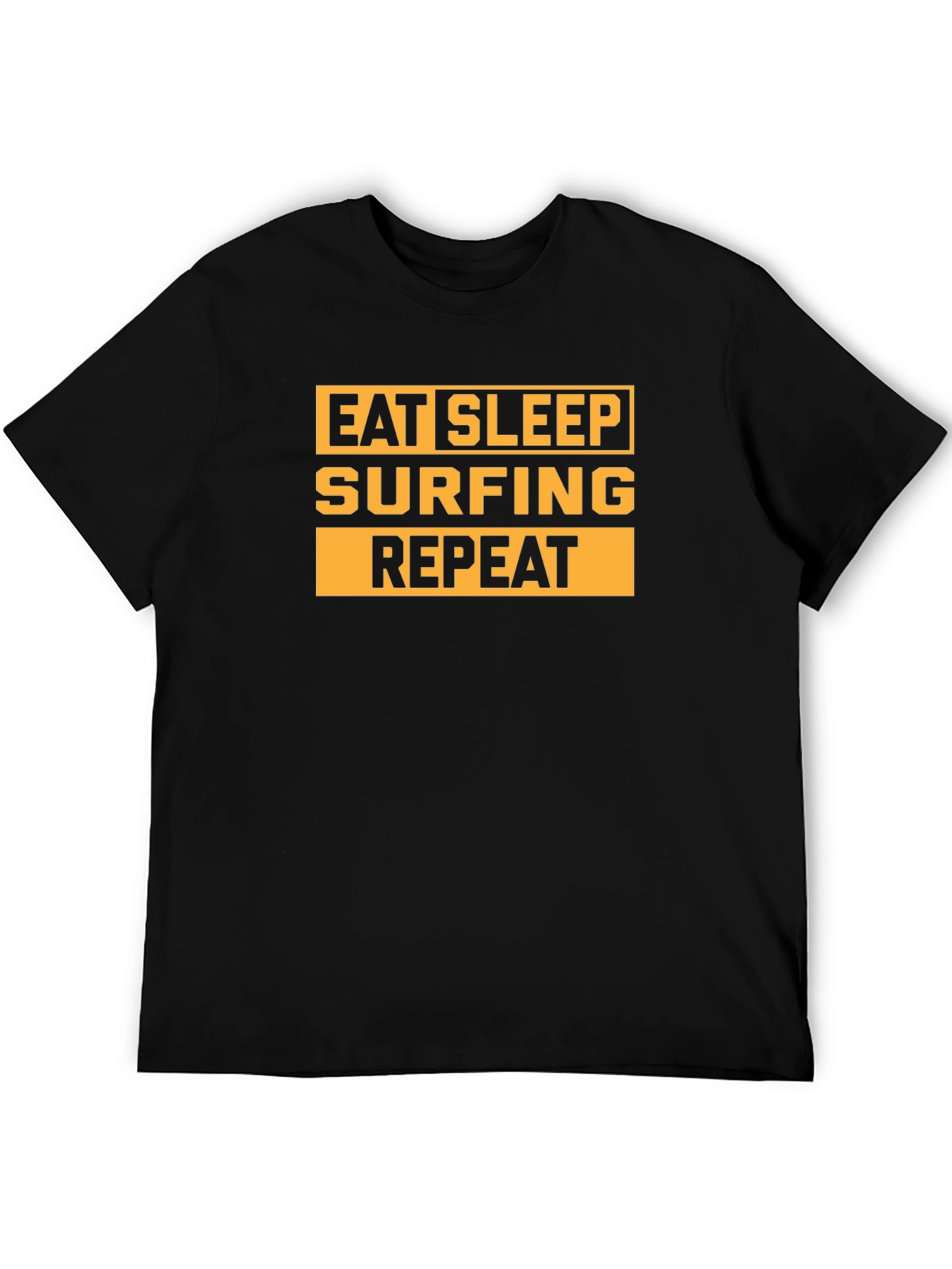 Eat Sleep Surfing Repeat Black Graphic Tee