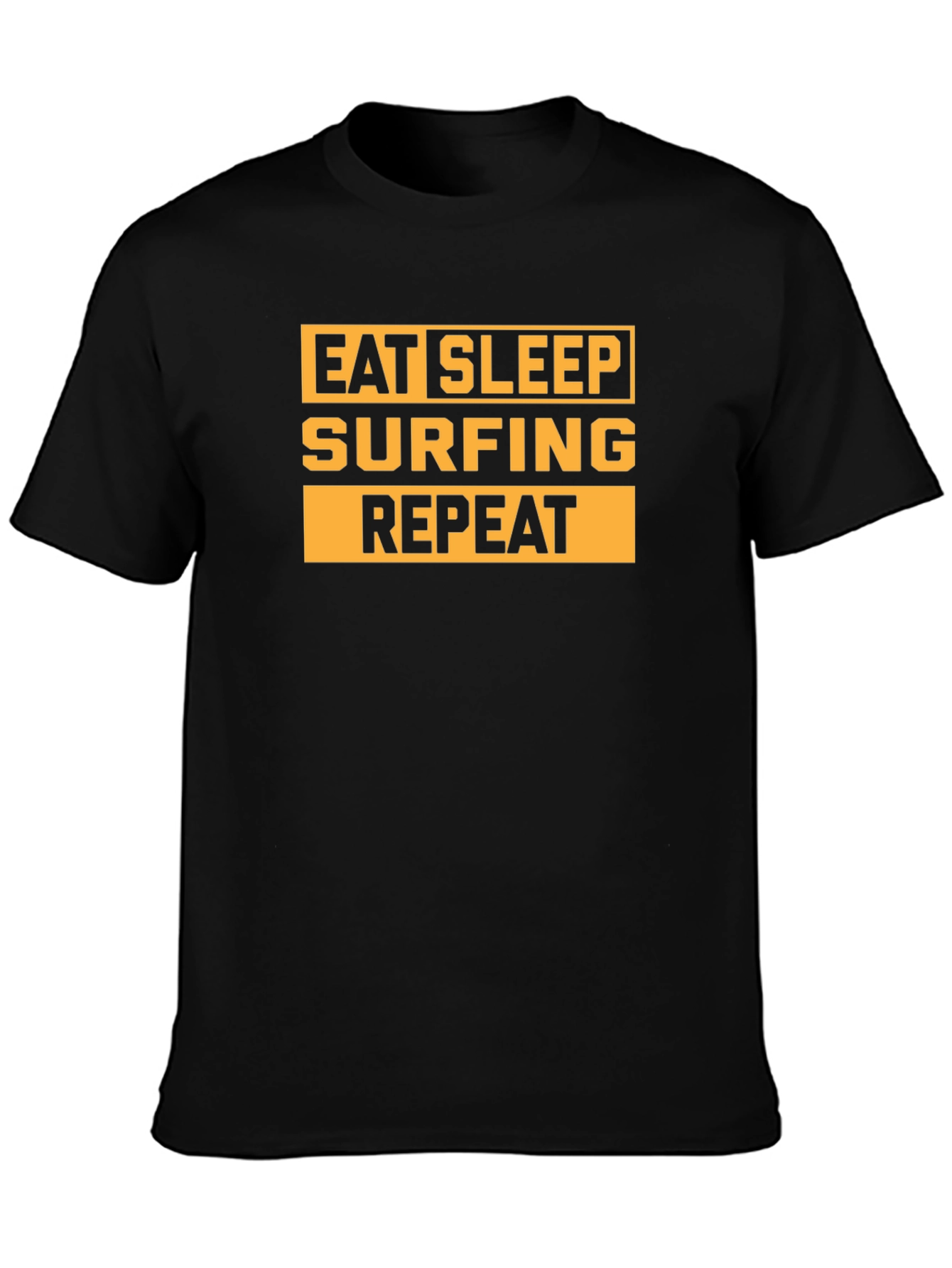Eat Sleep Surfing Repeat Black Graphic Tee