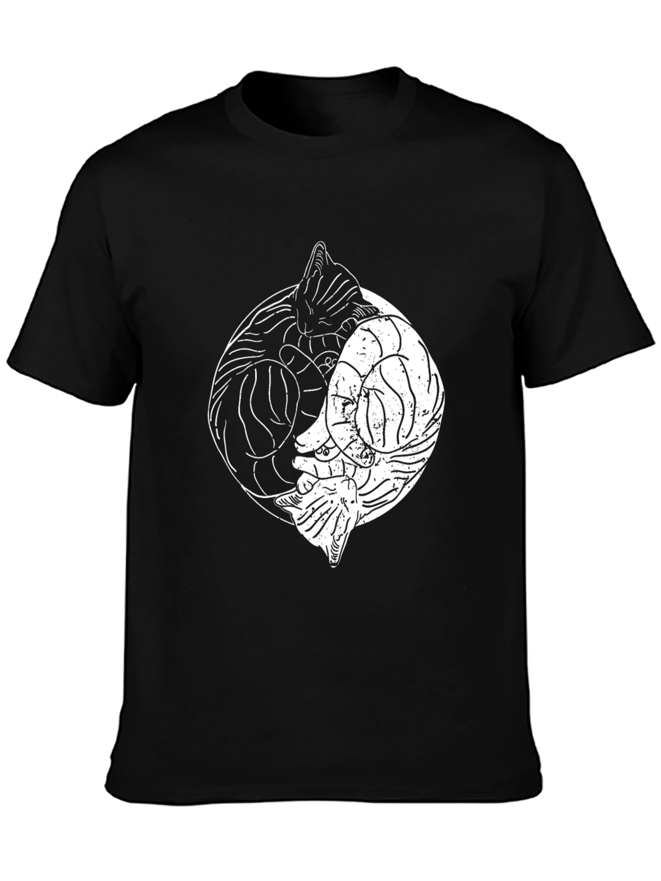 Yin Yang Cats T-Shirt - Balance and Style