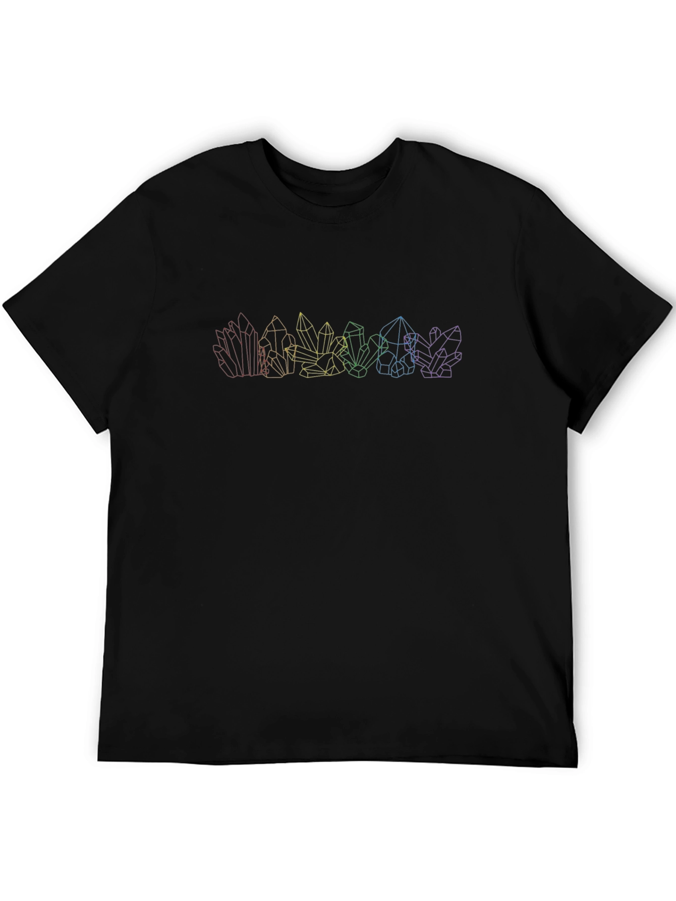Rainbow Crystal Graphic Tee - Unisex Black T-Shirt