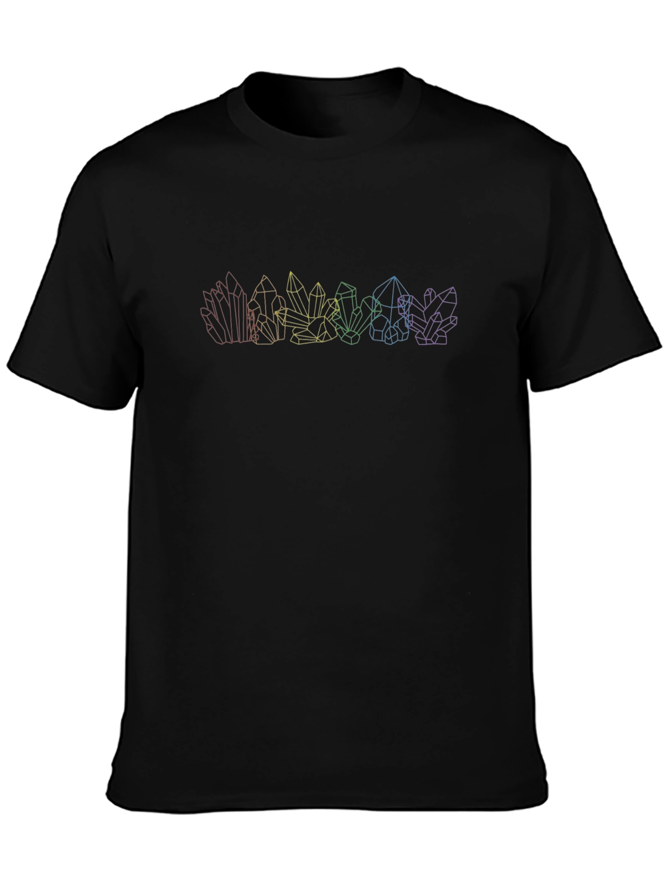 Rainbow Crystal Graphic Tee - Unisex Black T-Shirt