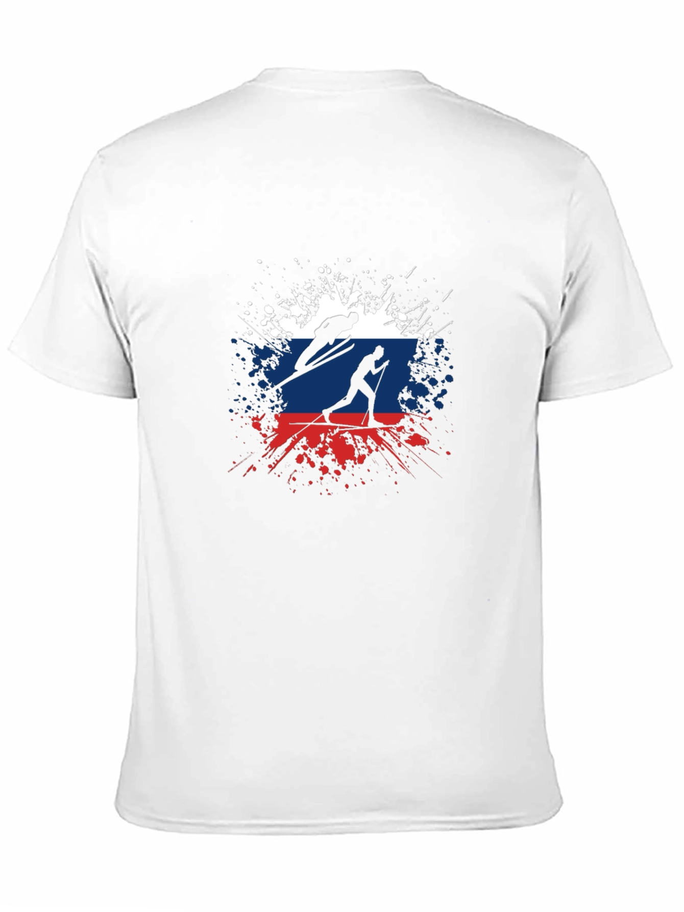 Ski Russia Flag Mens Graphic Tee