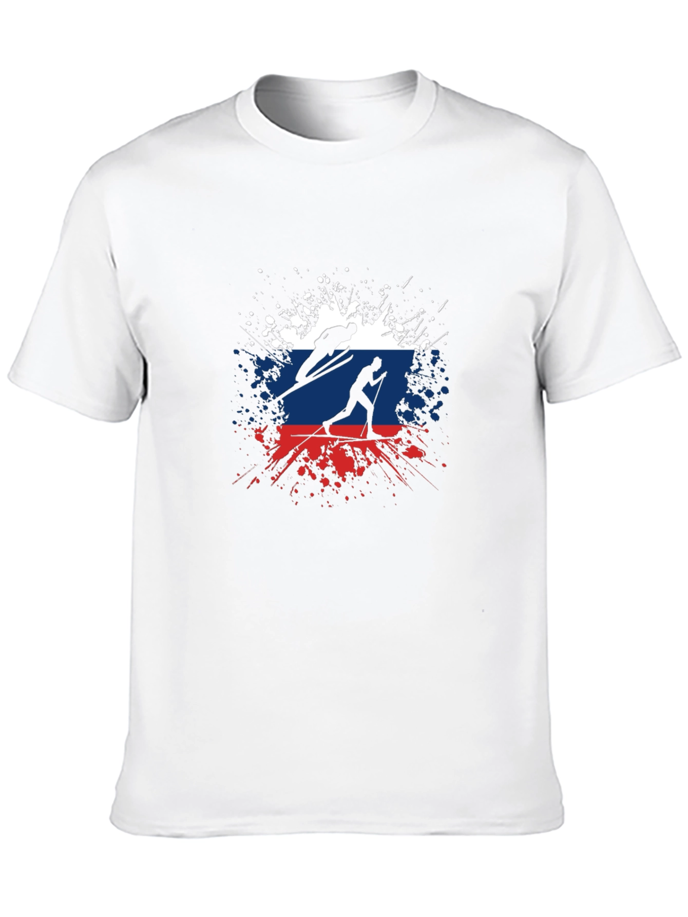 Ski Russia Flag Mens Graphic Tee