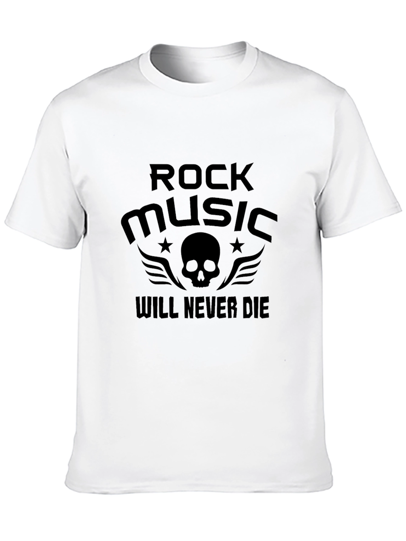 Rock Music Skull Graphic Tee - Black