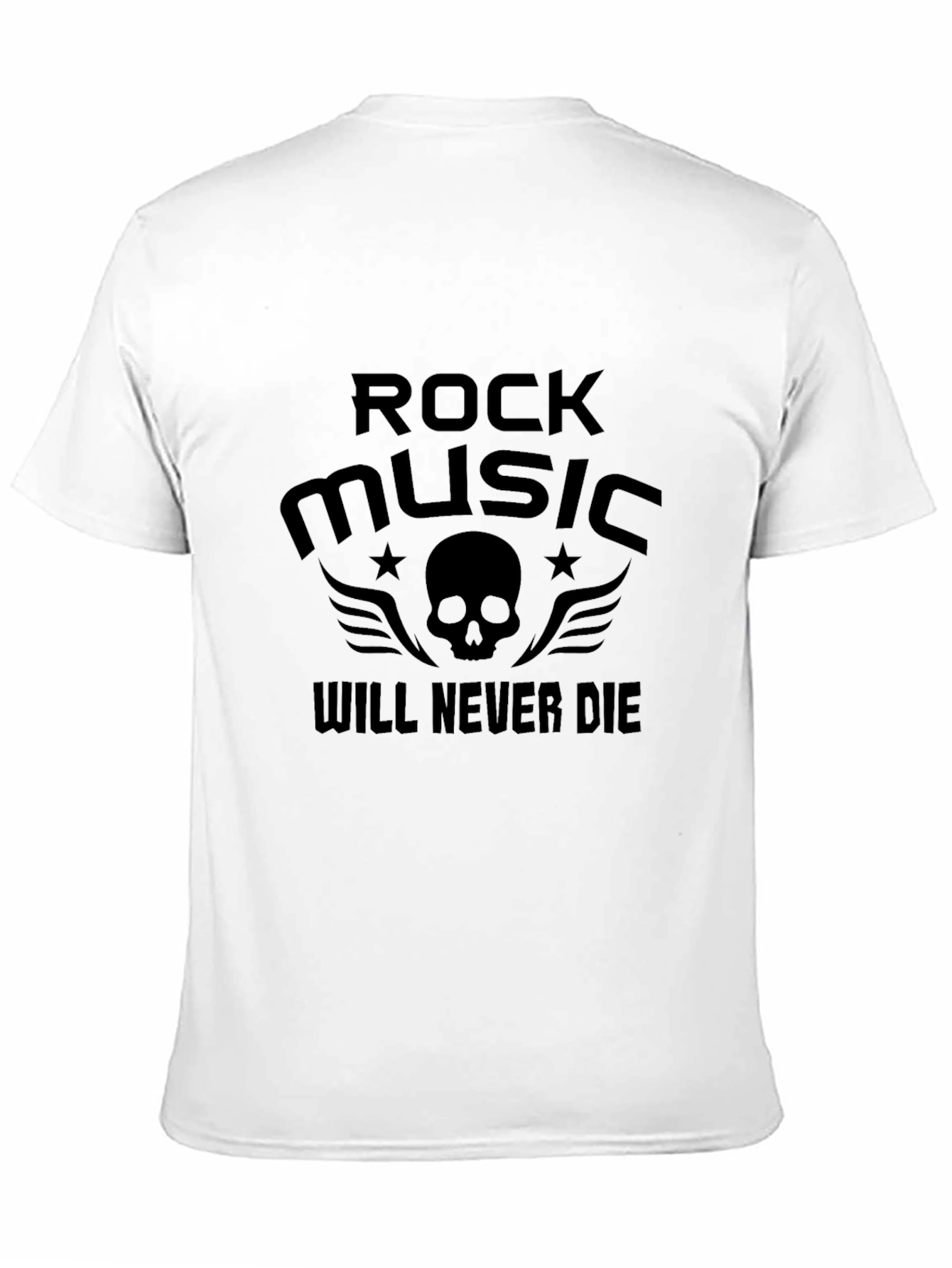 Rock Music Skull Graphic Tee - Black