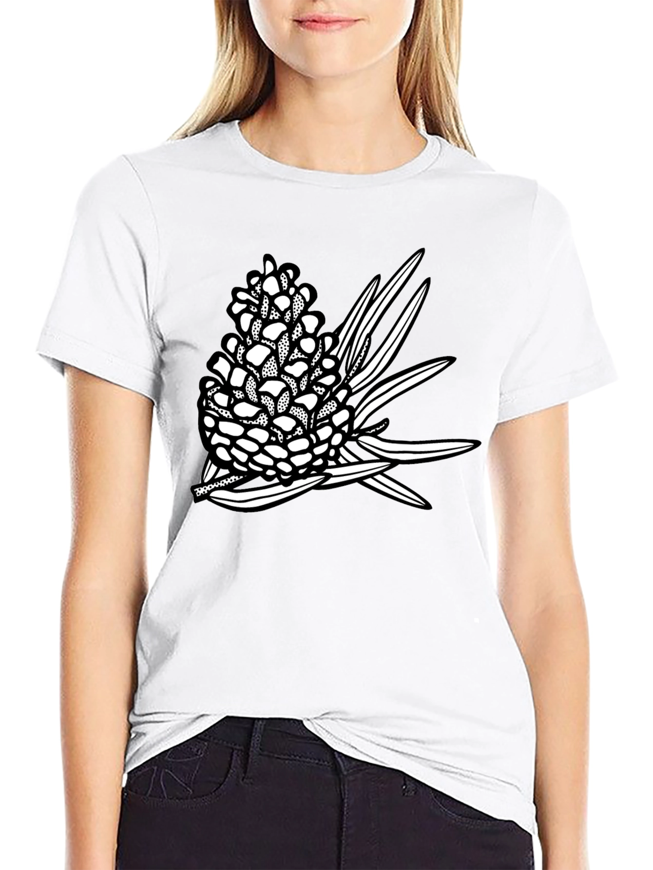 Pine Cone Graphic Tee - Stylish Nature Print