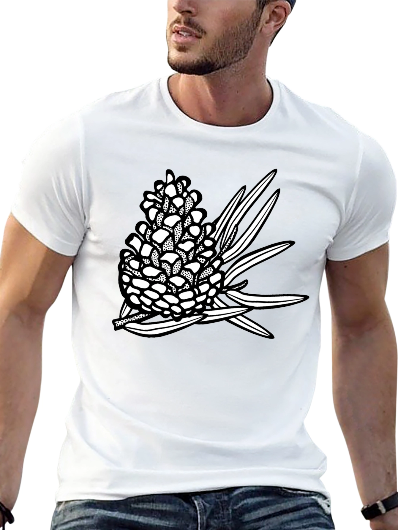Pine Cone Graphic Tee - Stylish Nature Print