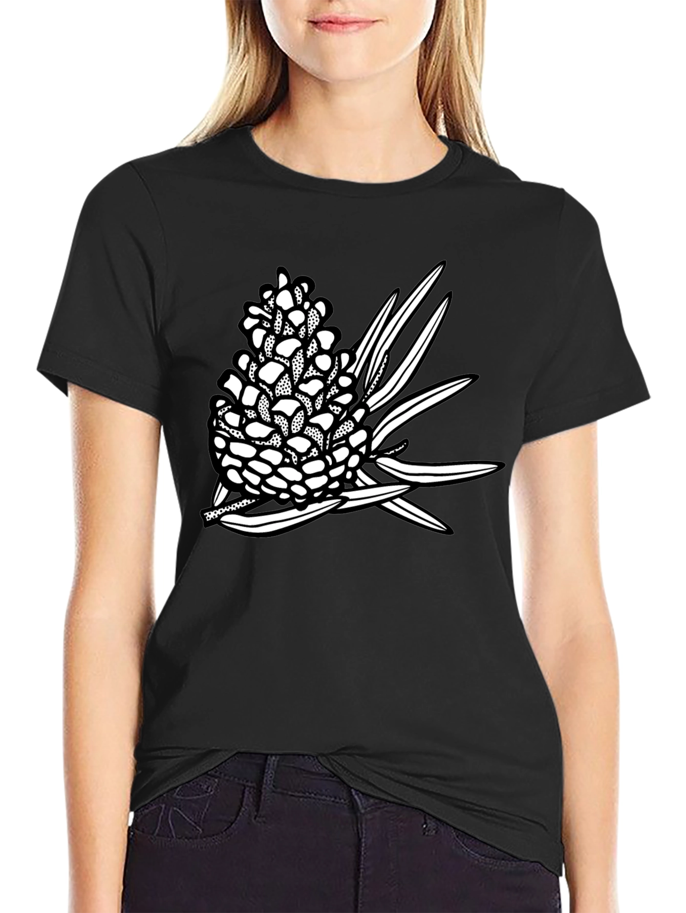 Pine Cone Graphic Tee - Stylish Nature Print
