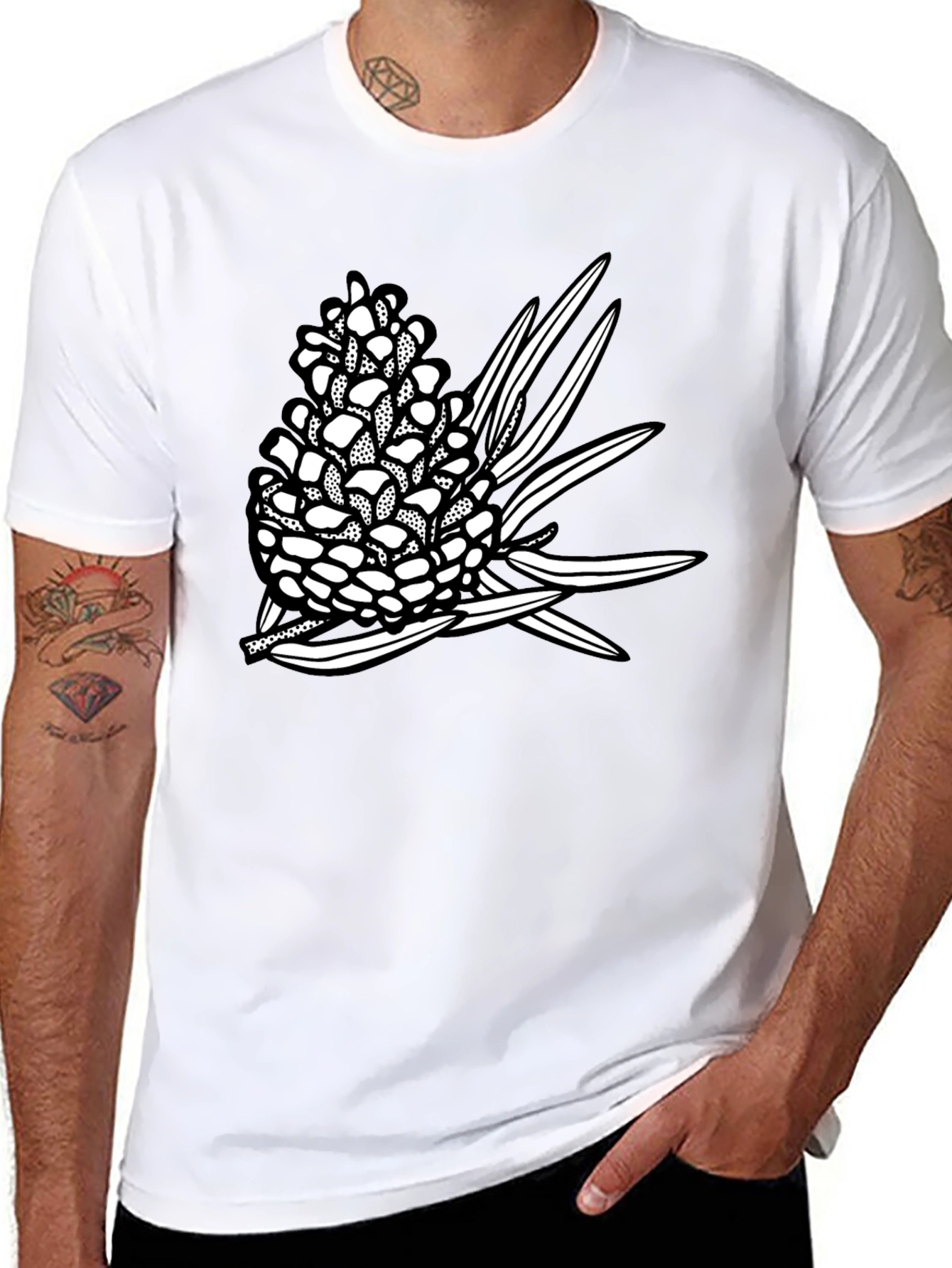 Pine Cone Graphic Tee - Stylish Nature Print