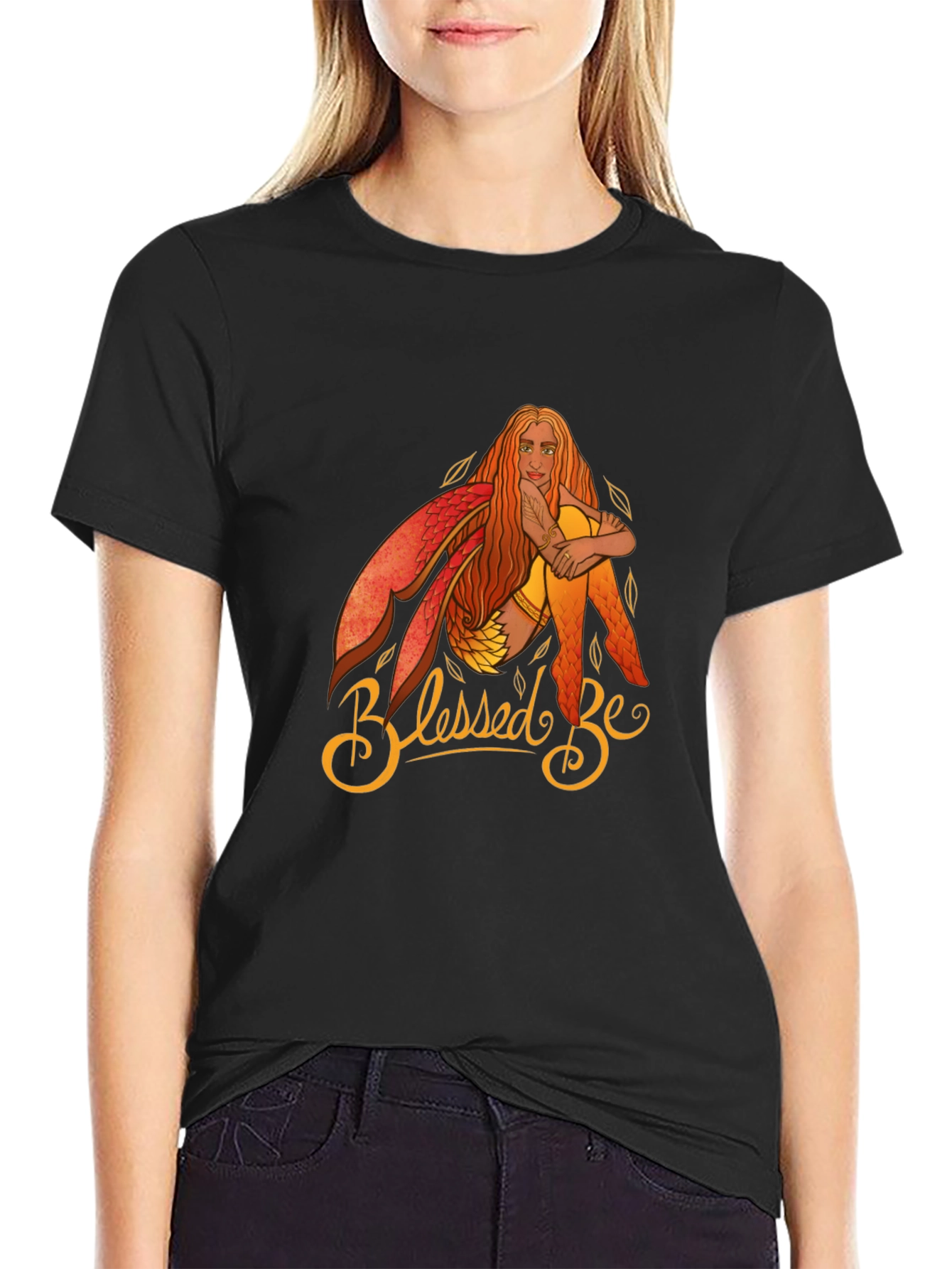 Blessed Be Fairy Graphic T-Shirt - Black Cotton Tee