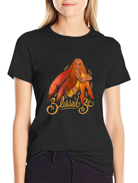 Blessed Be Fairy Graphic T-Shirt - Black Cotton Tee