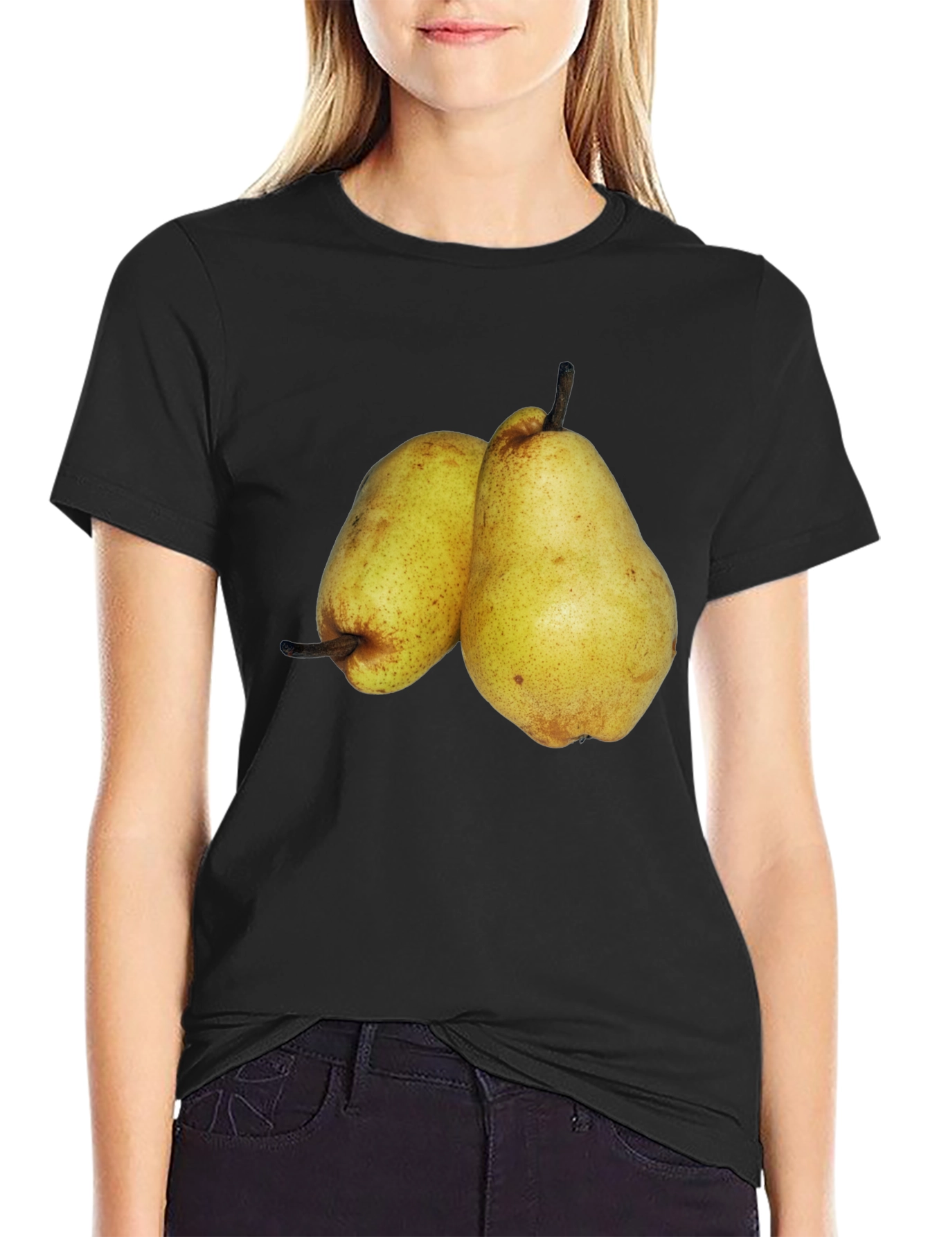 Pear Graphic Black T-Shirt