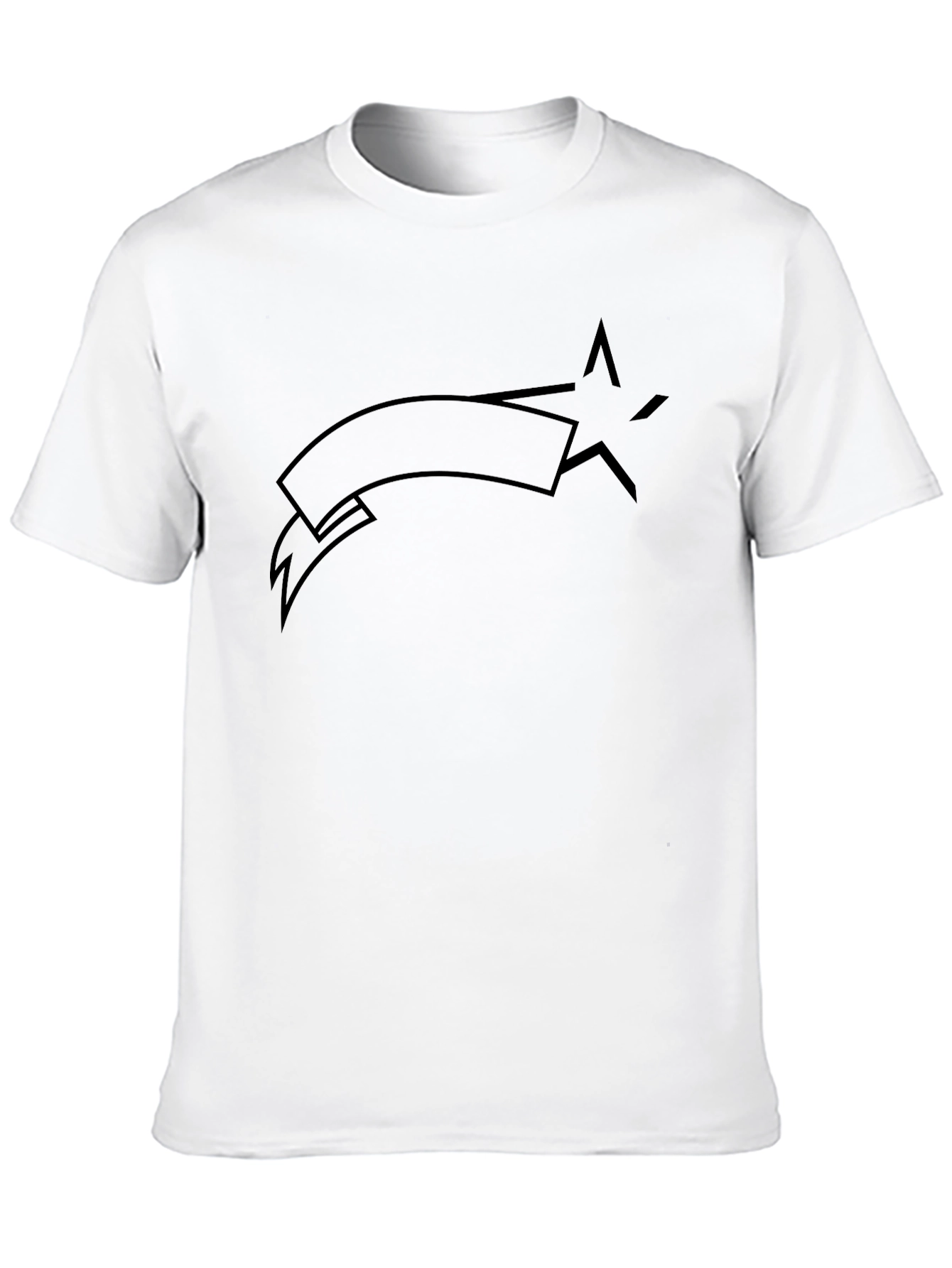 Black T-Shirt with Star Banner Design