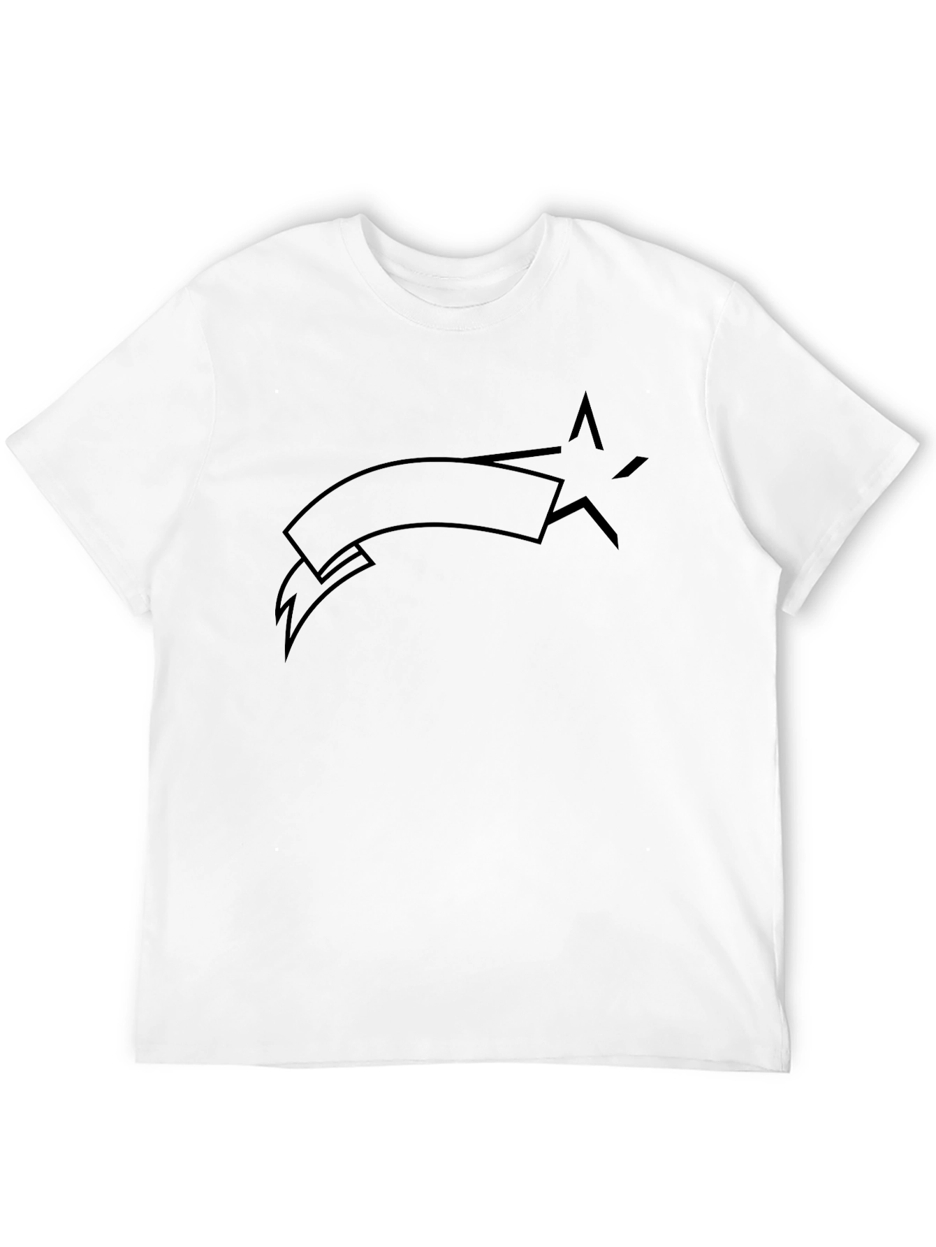 Black T-Shirt with Star Banner Design