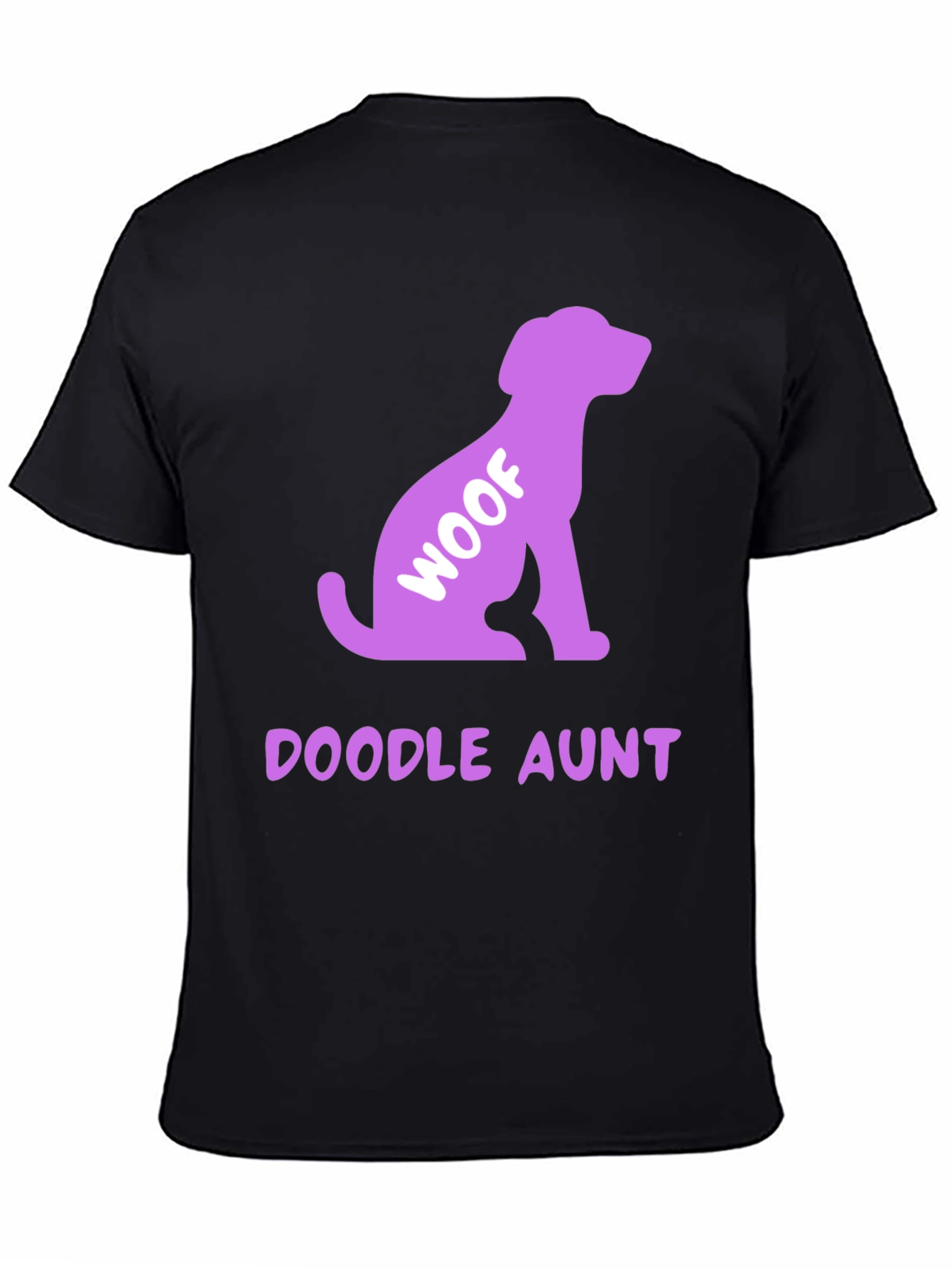 Doodle Aunt Woof Dog T-Shirt - Black