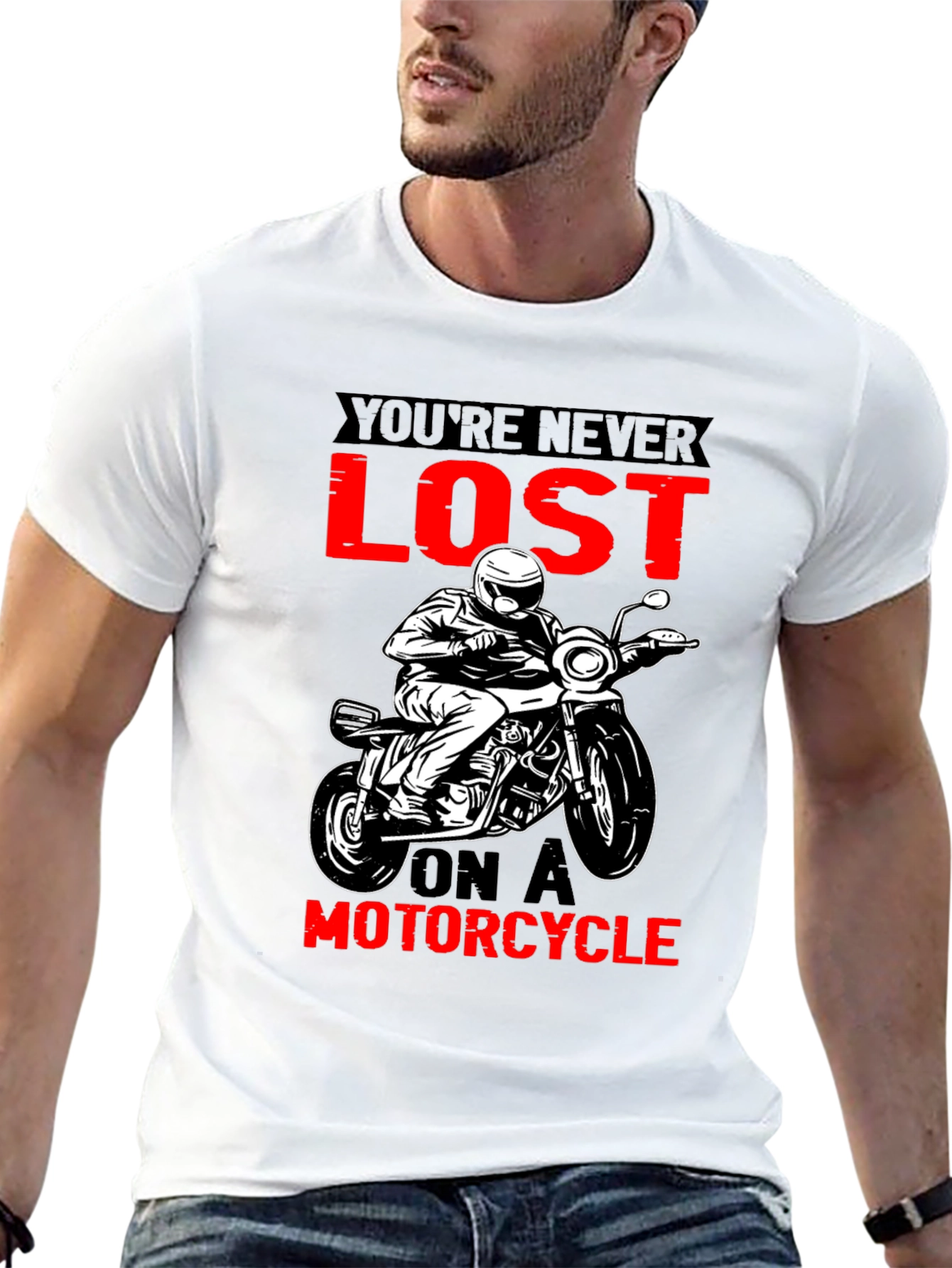 Motorcycle T-Shirt - Youre Never Lost Design