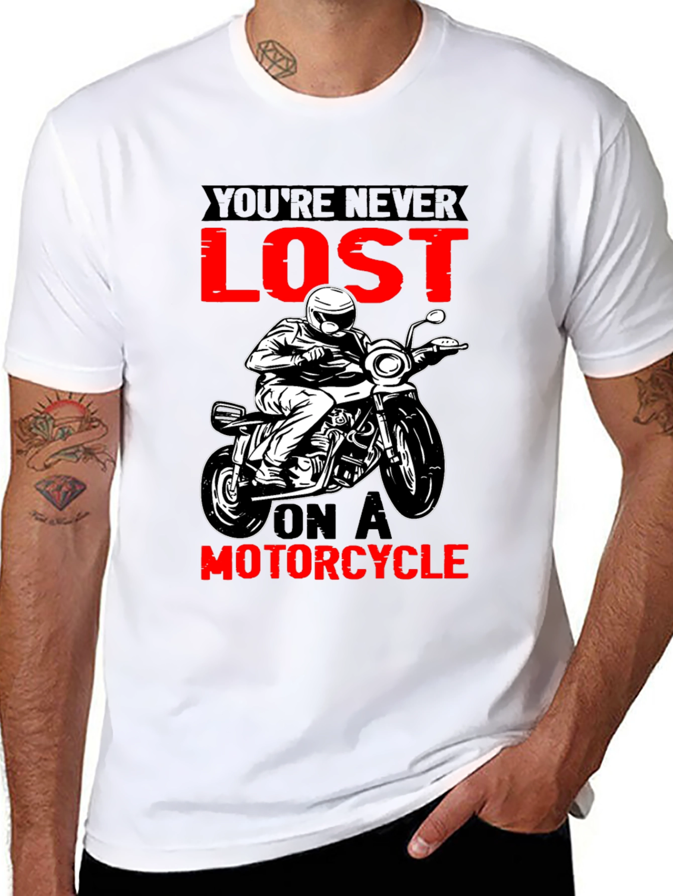Motorcycle T-Shirt - Youre Never Lost Design