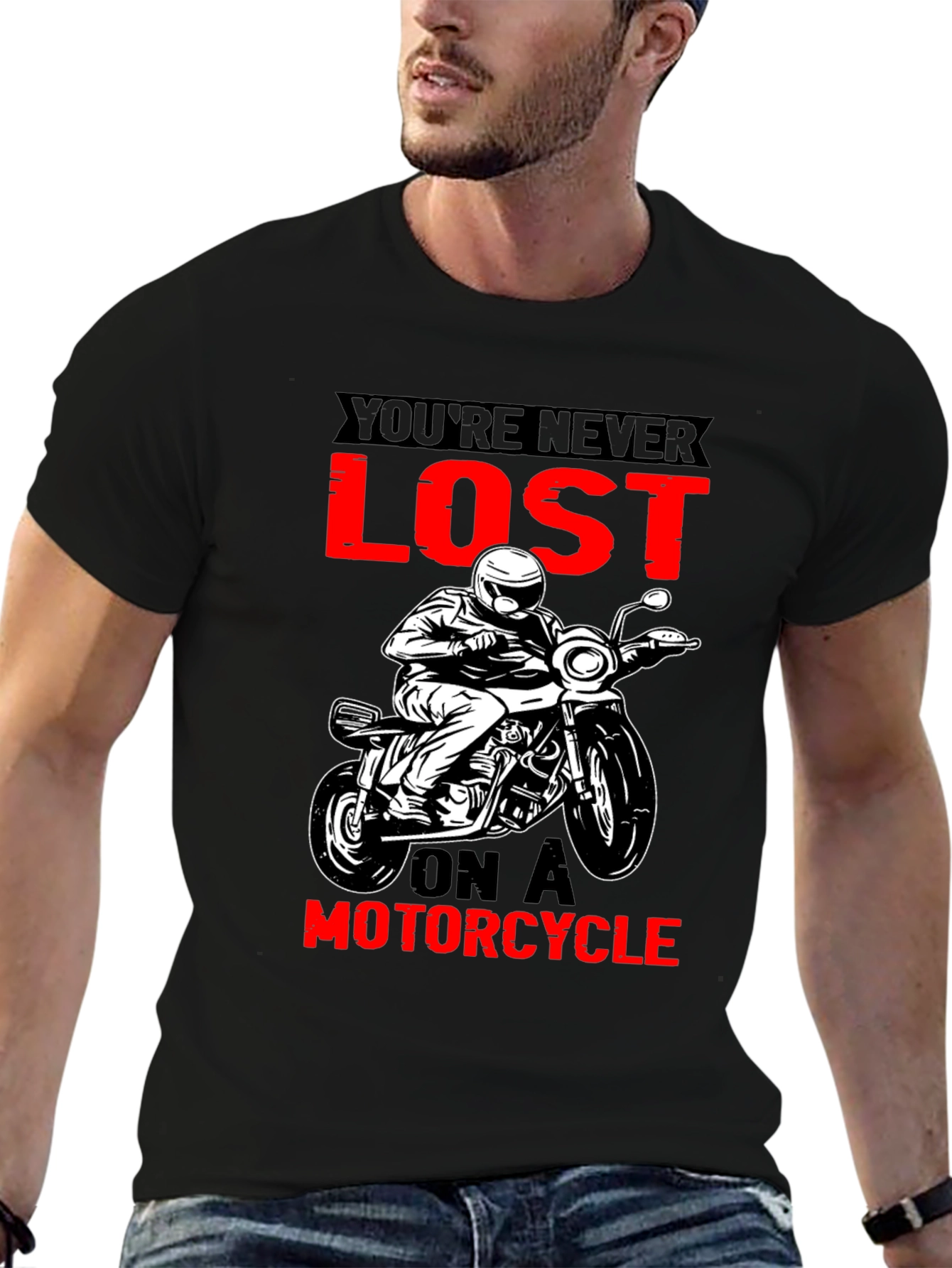 Motorcycle T-Shirt - Youre Never Lost Design