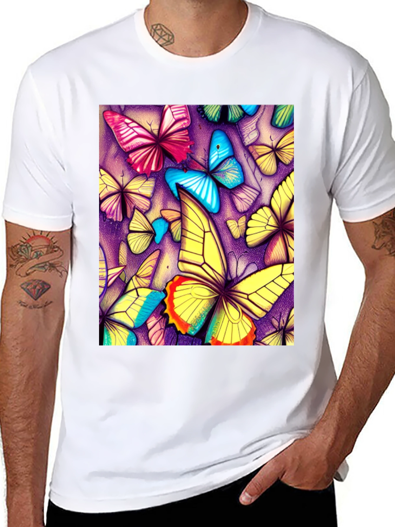 Butterfly Art Graphic Tee - Unique Pattern