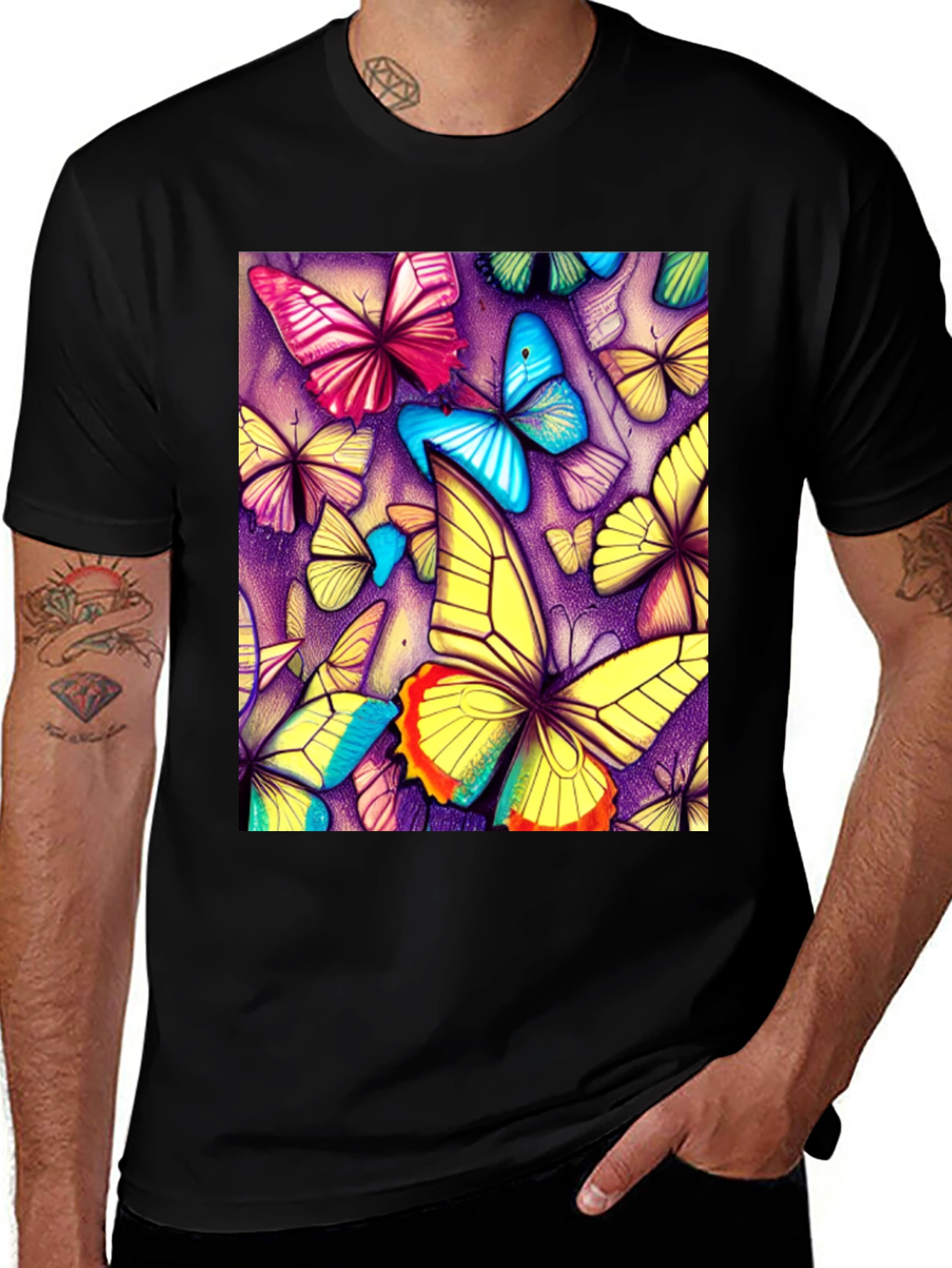 Butterfly Art Graphic Tee - Unique Pattern