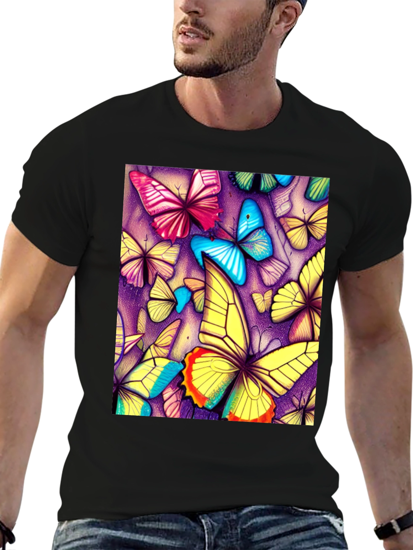 Butterfly Art Graphic Tee - Unique Pattern