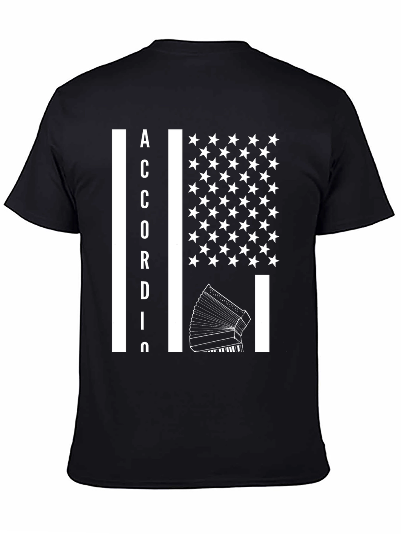 Accordion USA Flag Graphic T-Shirt