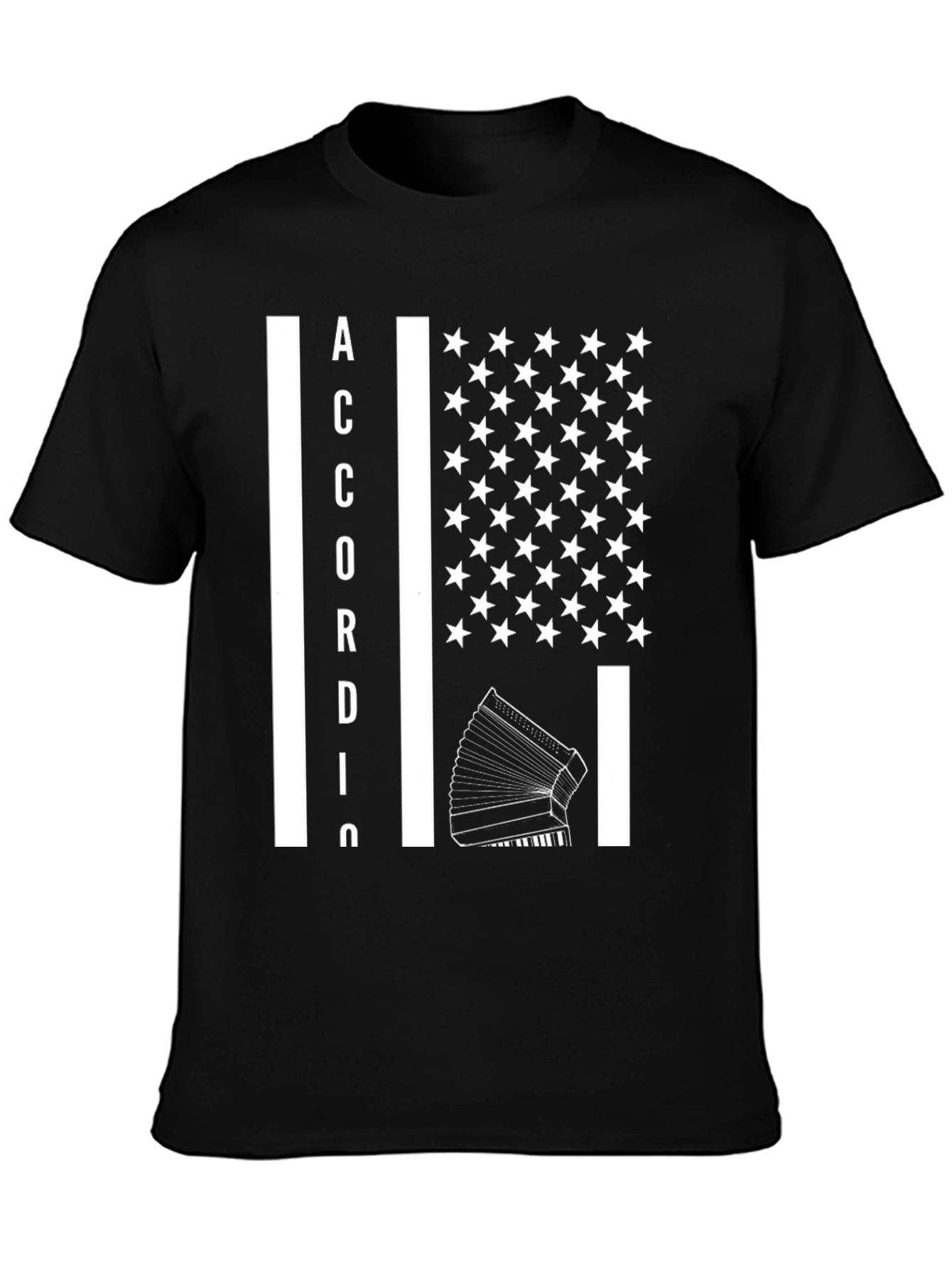 Accordion USA Flag Graphic T-Shirt