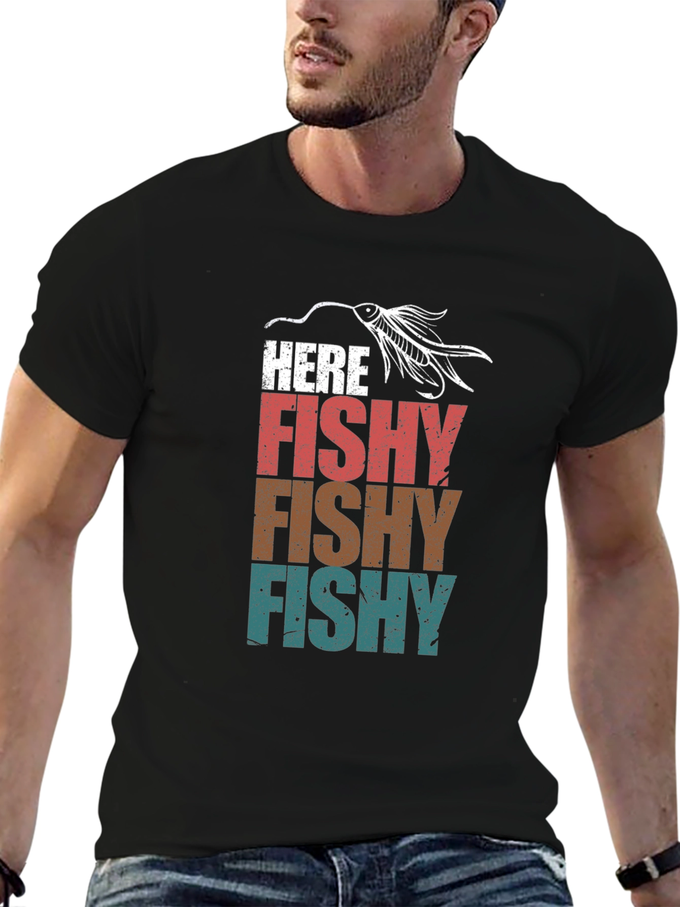 Here Fishy T-Shirt Fishing Lure Tee