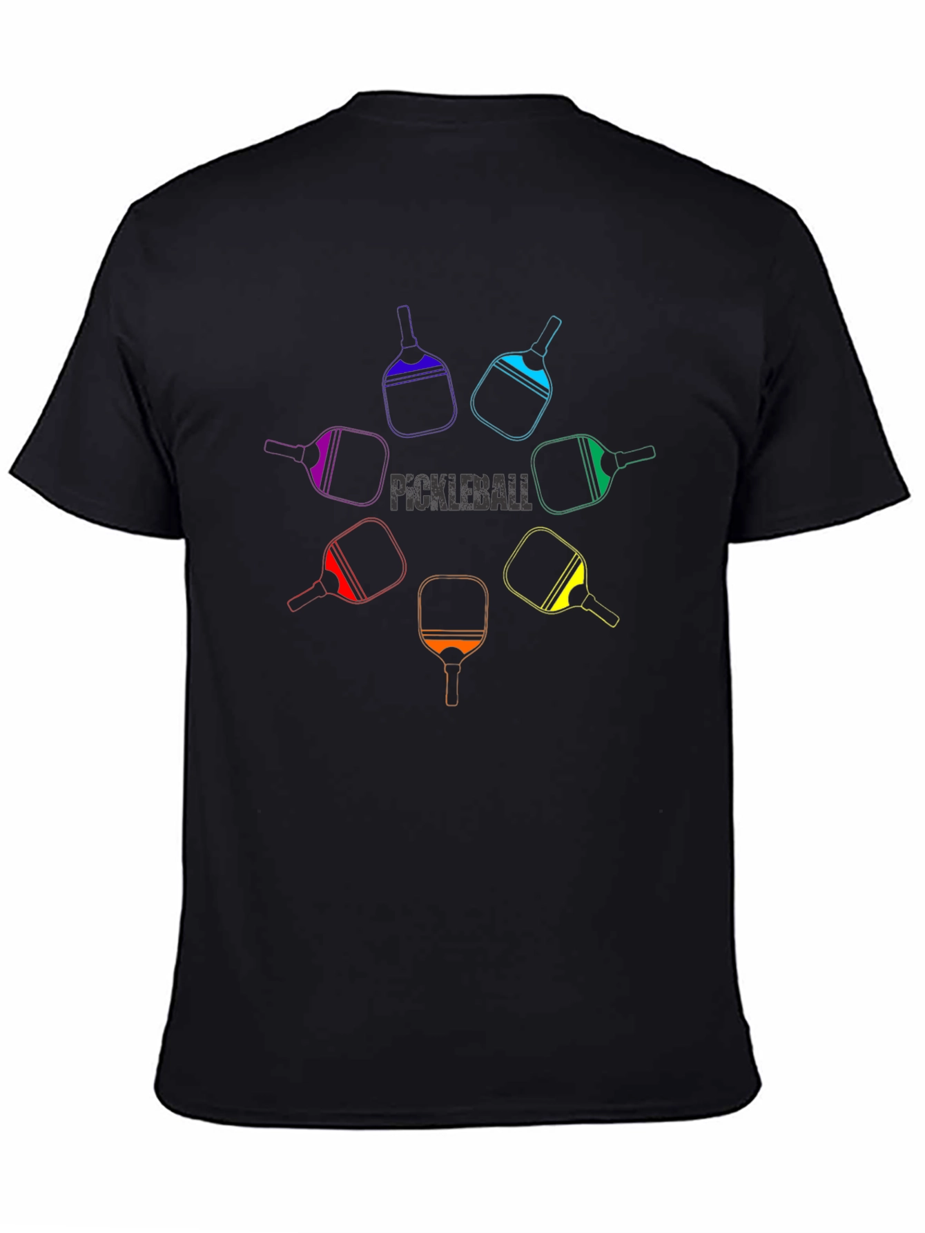 Pickleball Paddle Rainbow Graphic Tee - Unisex