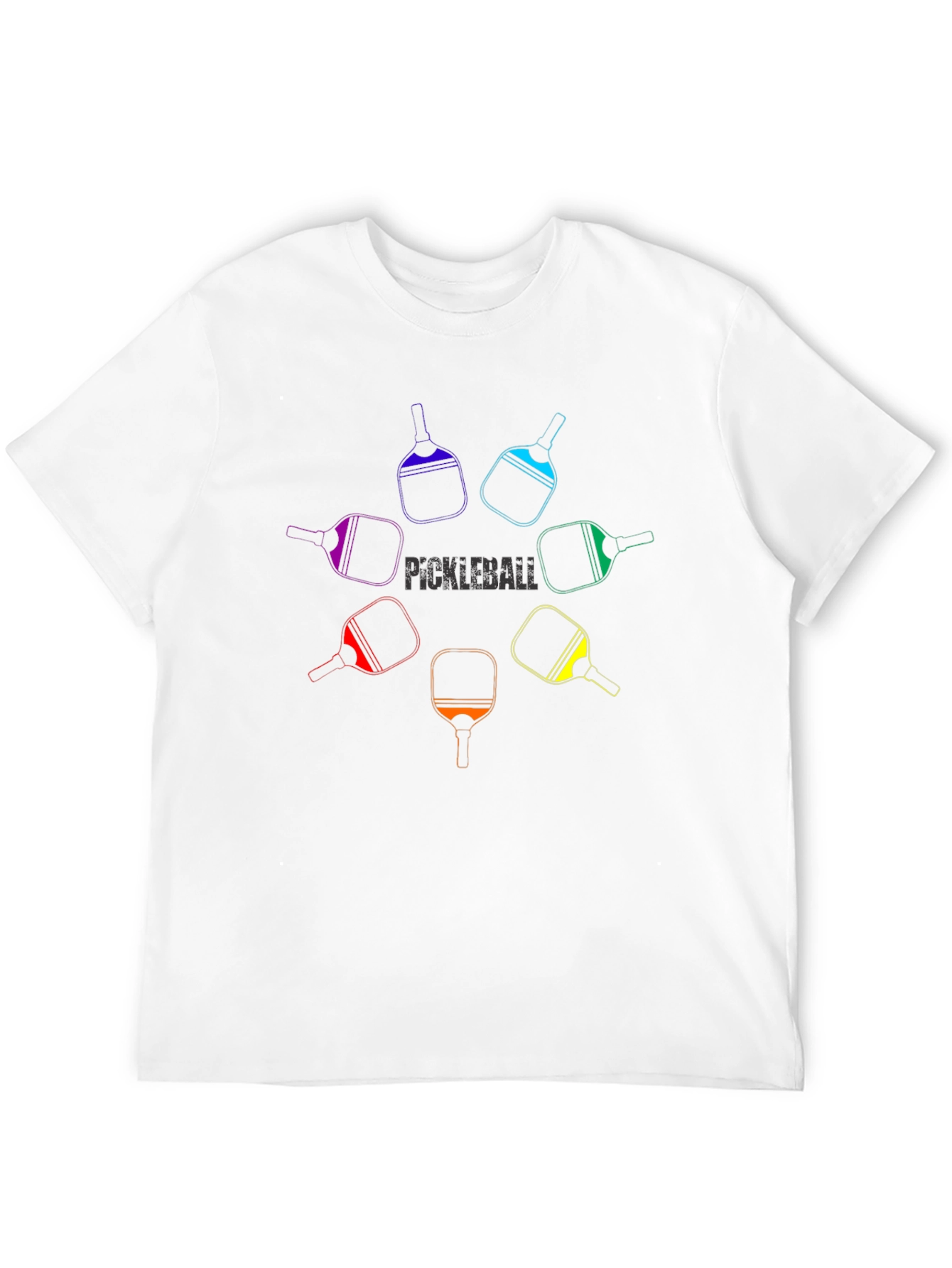 Pickleball Paddle Rainbow Graphic Tee - Unisex