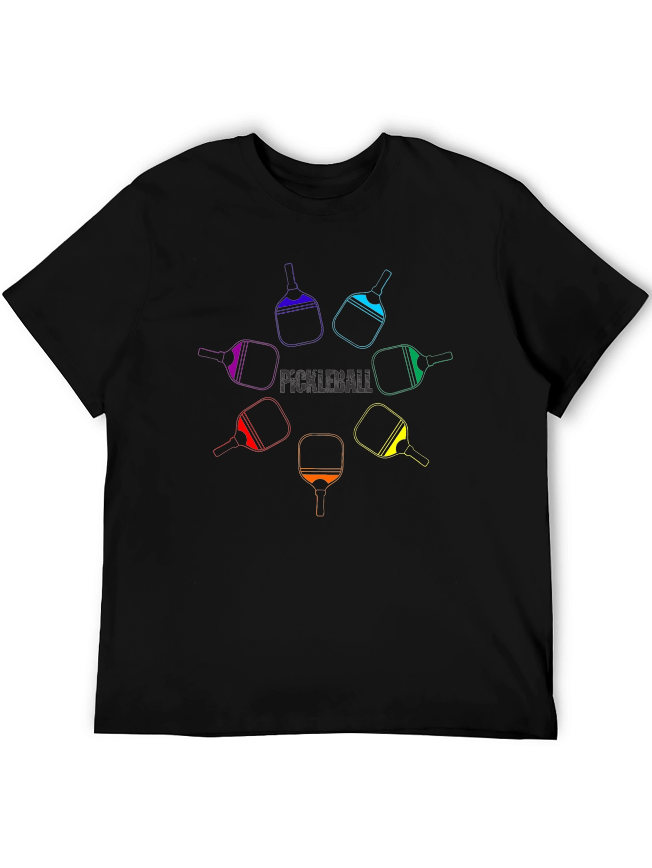 Pickleball Paddle Rainbow Graphic Tee - Unisex