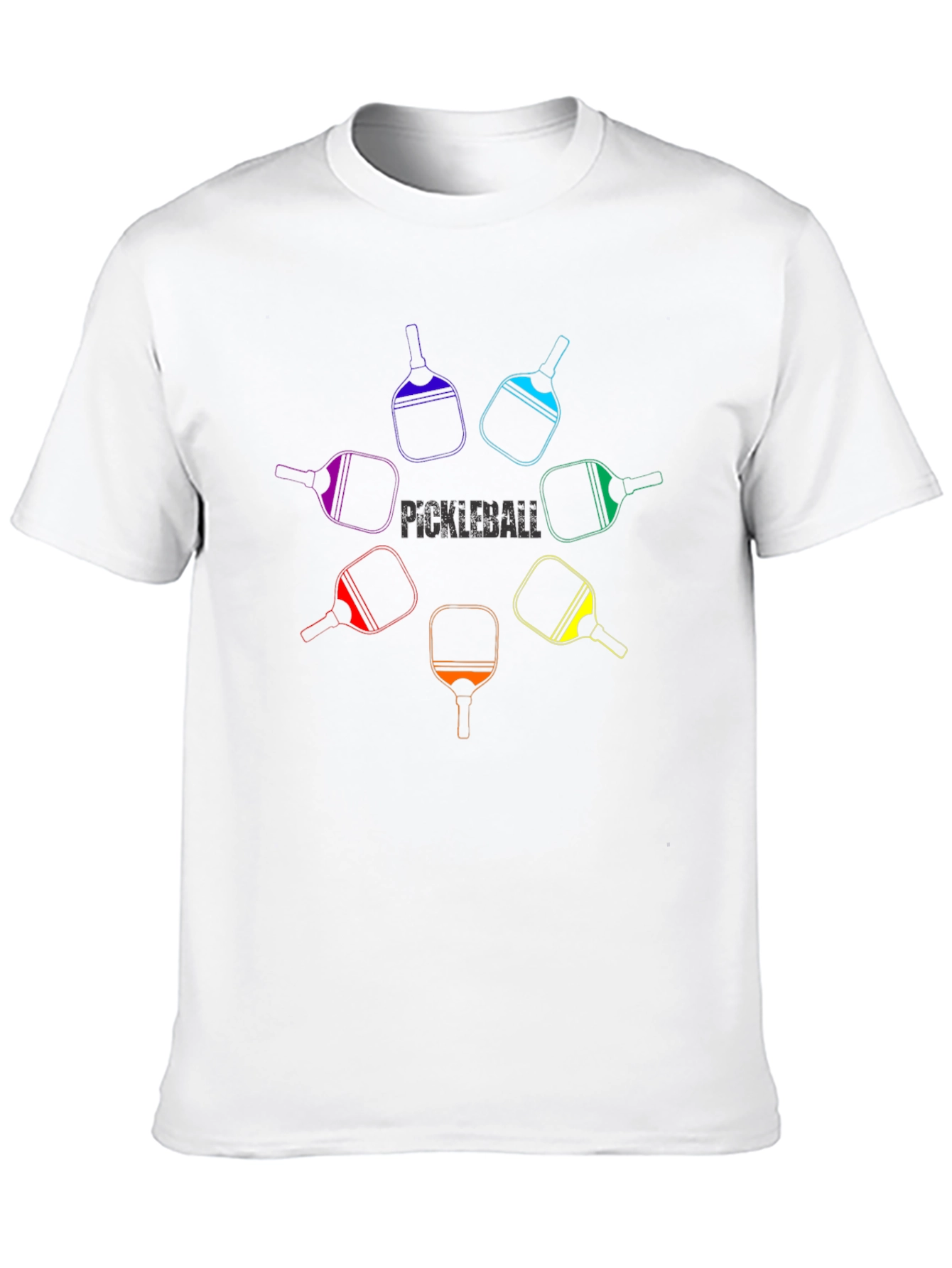 Pickleball Paddle Rainbow Graphic Tee - Unisex