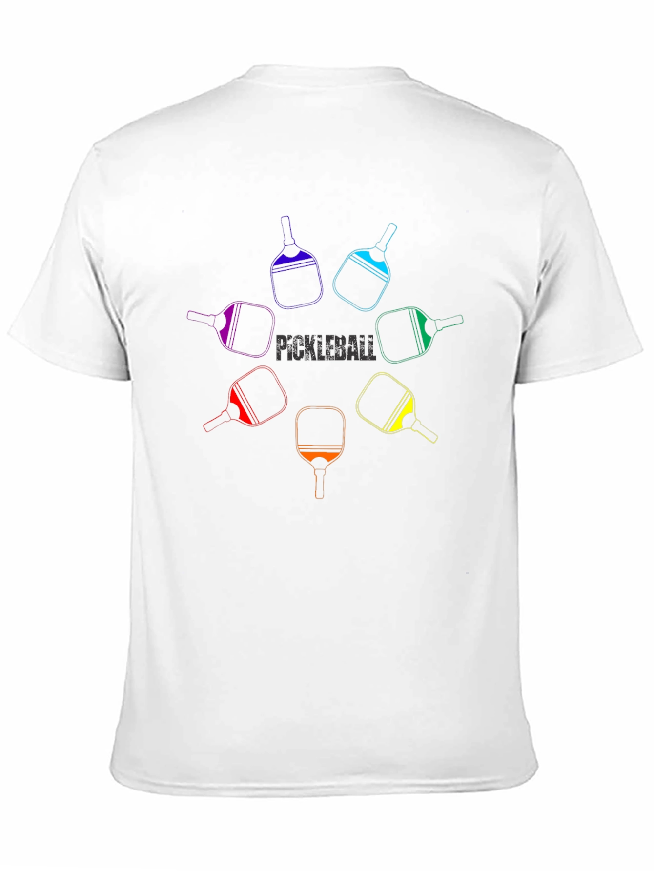 Pickleball Paddle Rainbow Graphic Tee - Unisex
