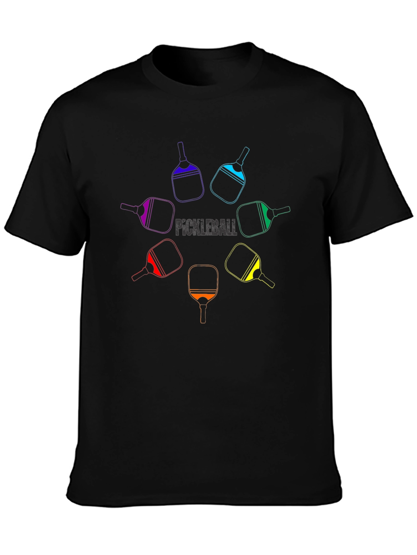 Pickleball Paddle Rainbow Graphic Tee - Unisex