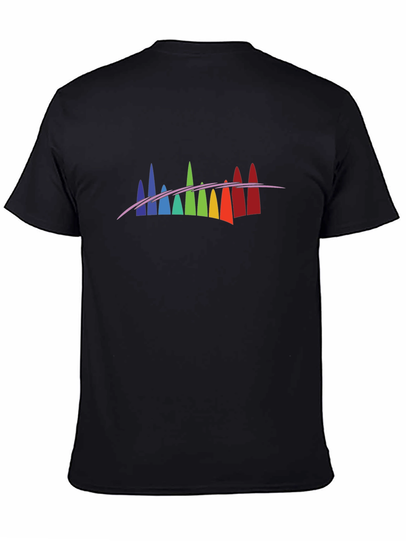 Rainbow Spectrum Peaks Graphic Black Tee