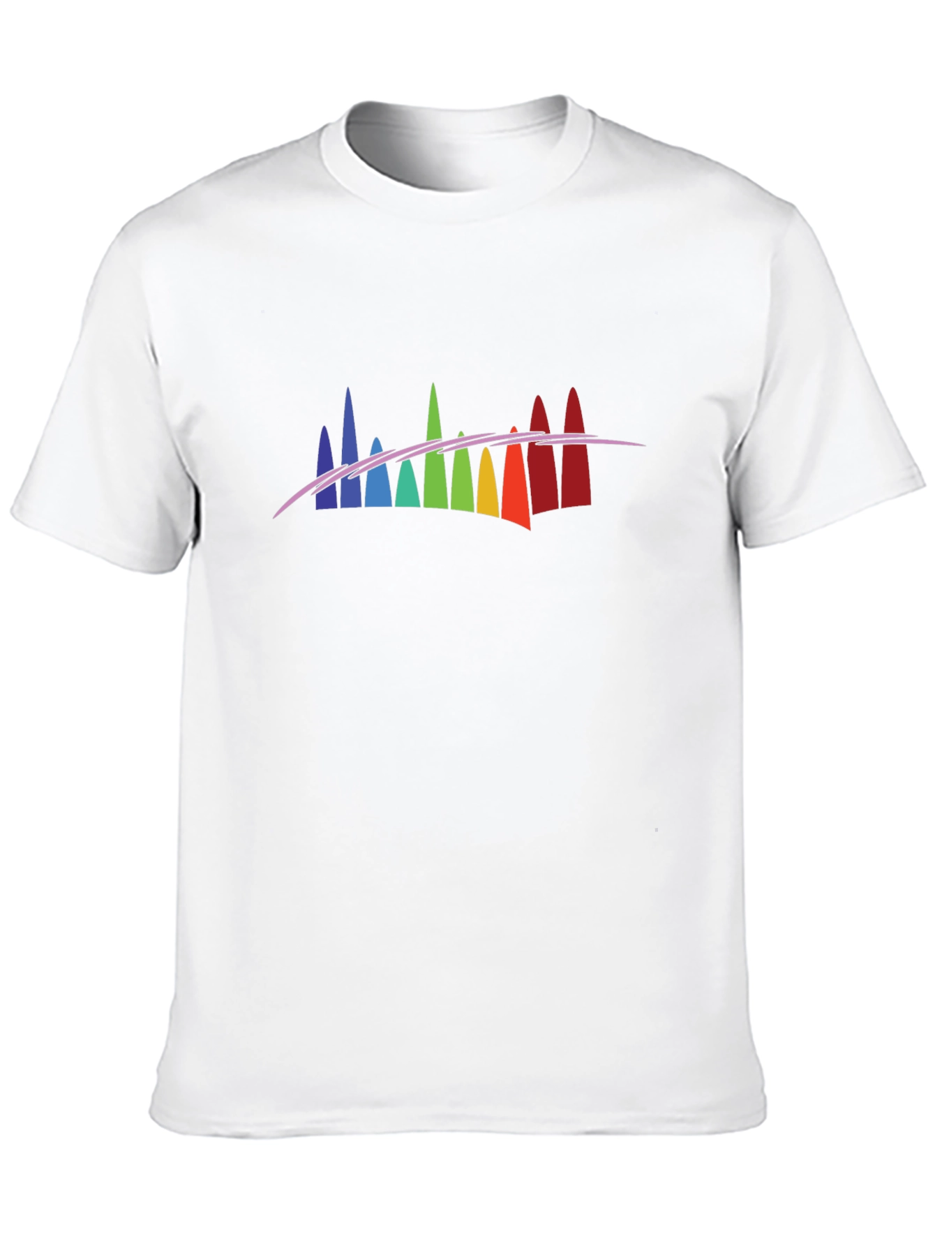 Rainbow Spectrum Peaks Graphic Black Tee