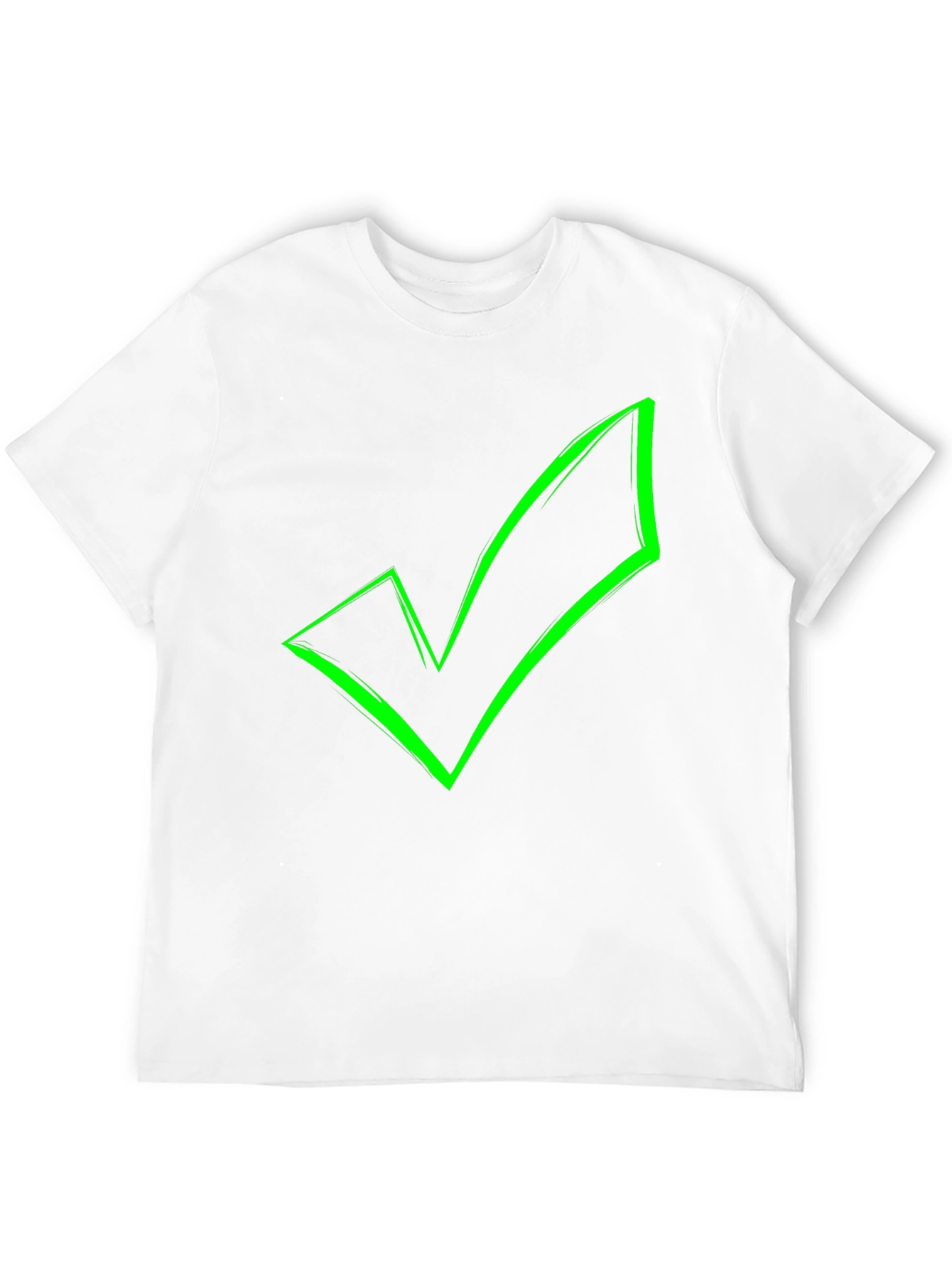 Green Checkmark Graphic Black T-Shirt