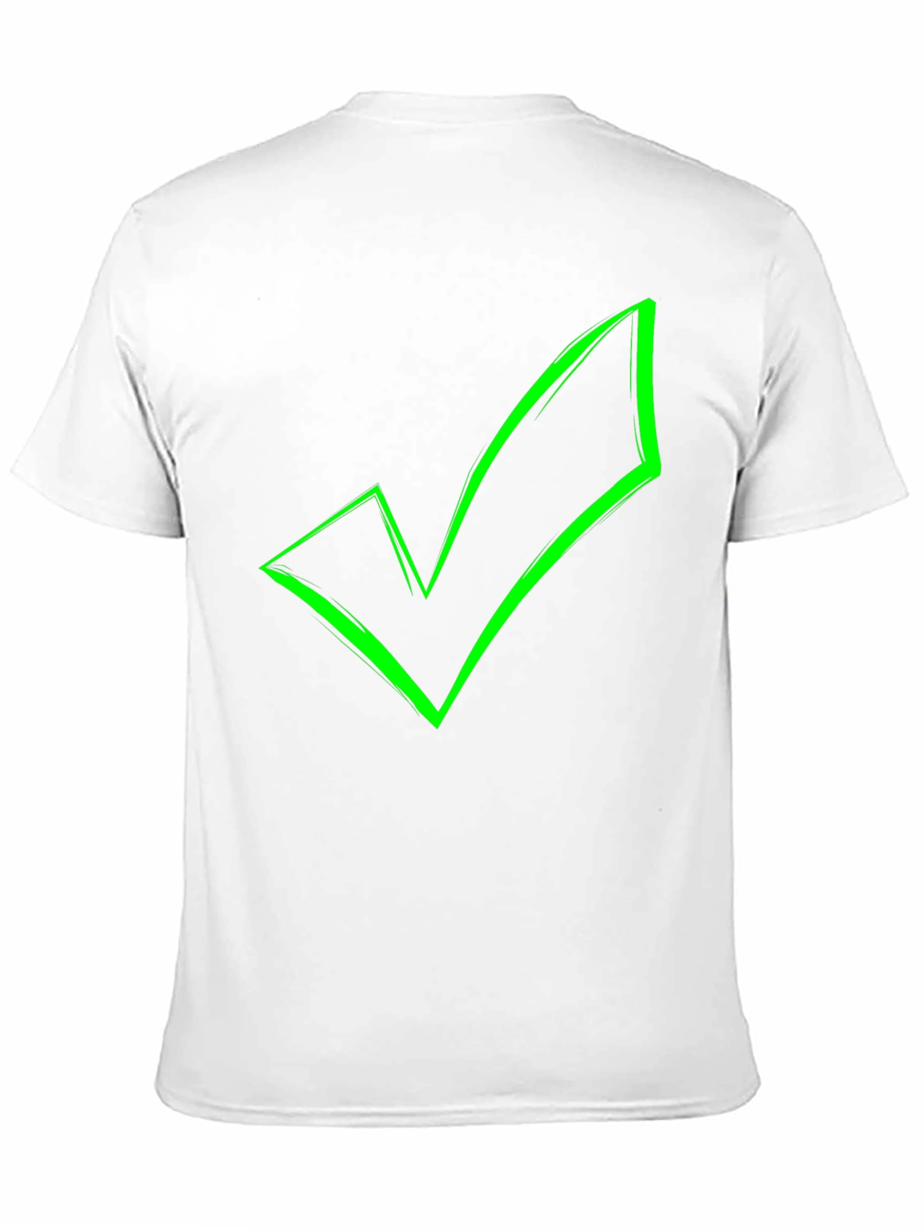 Green Checkmark Graphic Black T-Shirt