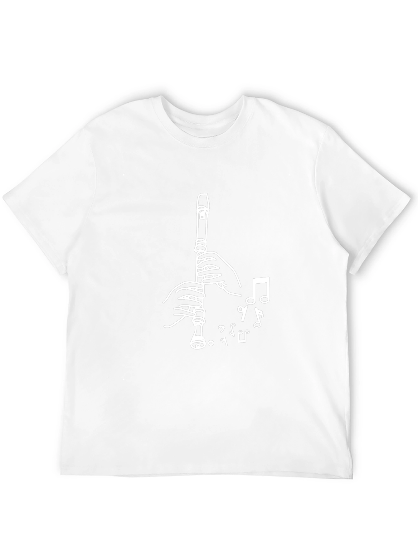 Musical Flute Graphic Tee - Black Cotton Blend
