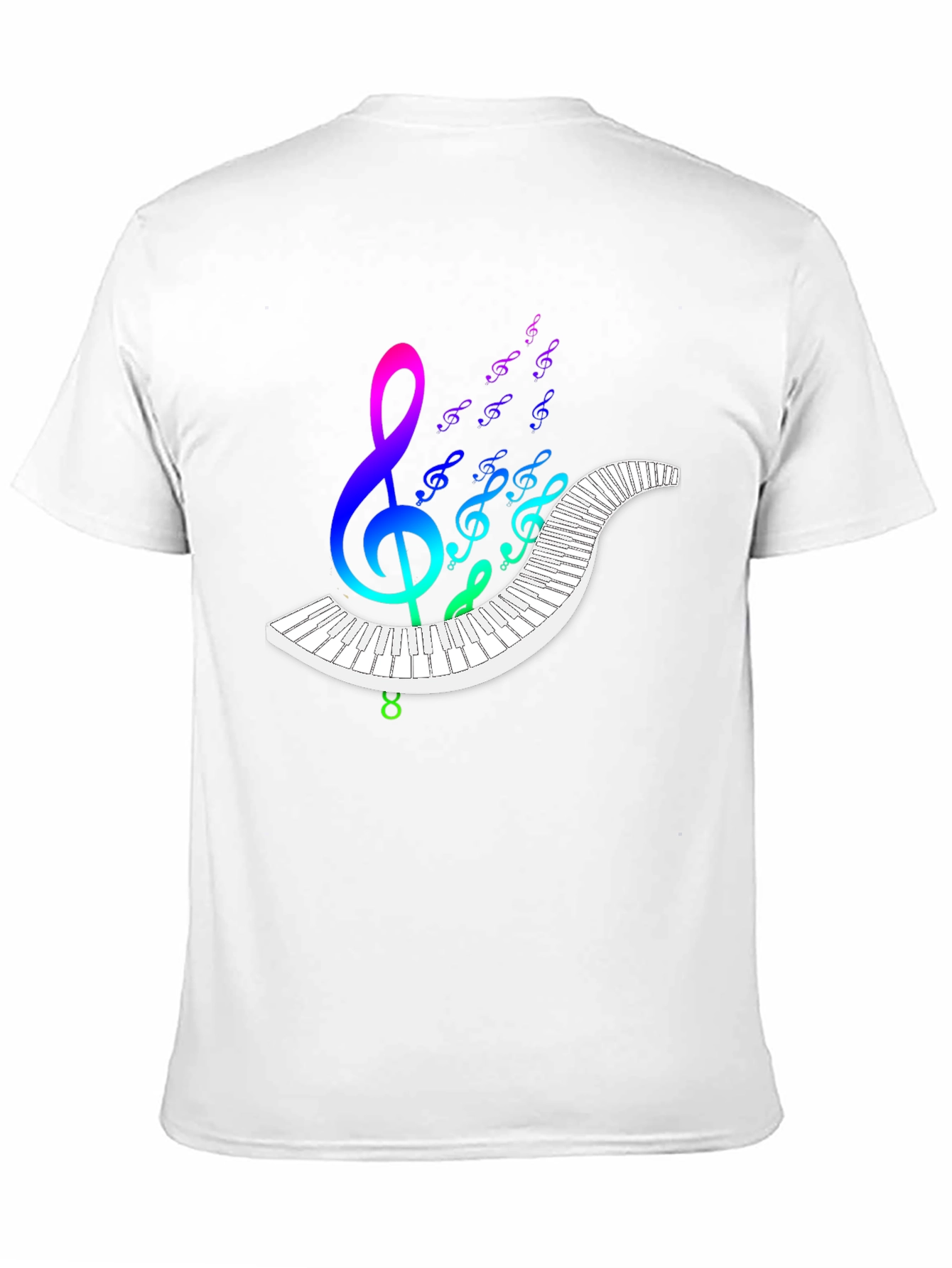 Rainbow Music Notes Piano Graphic Tee