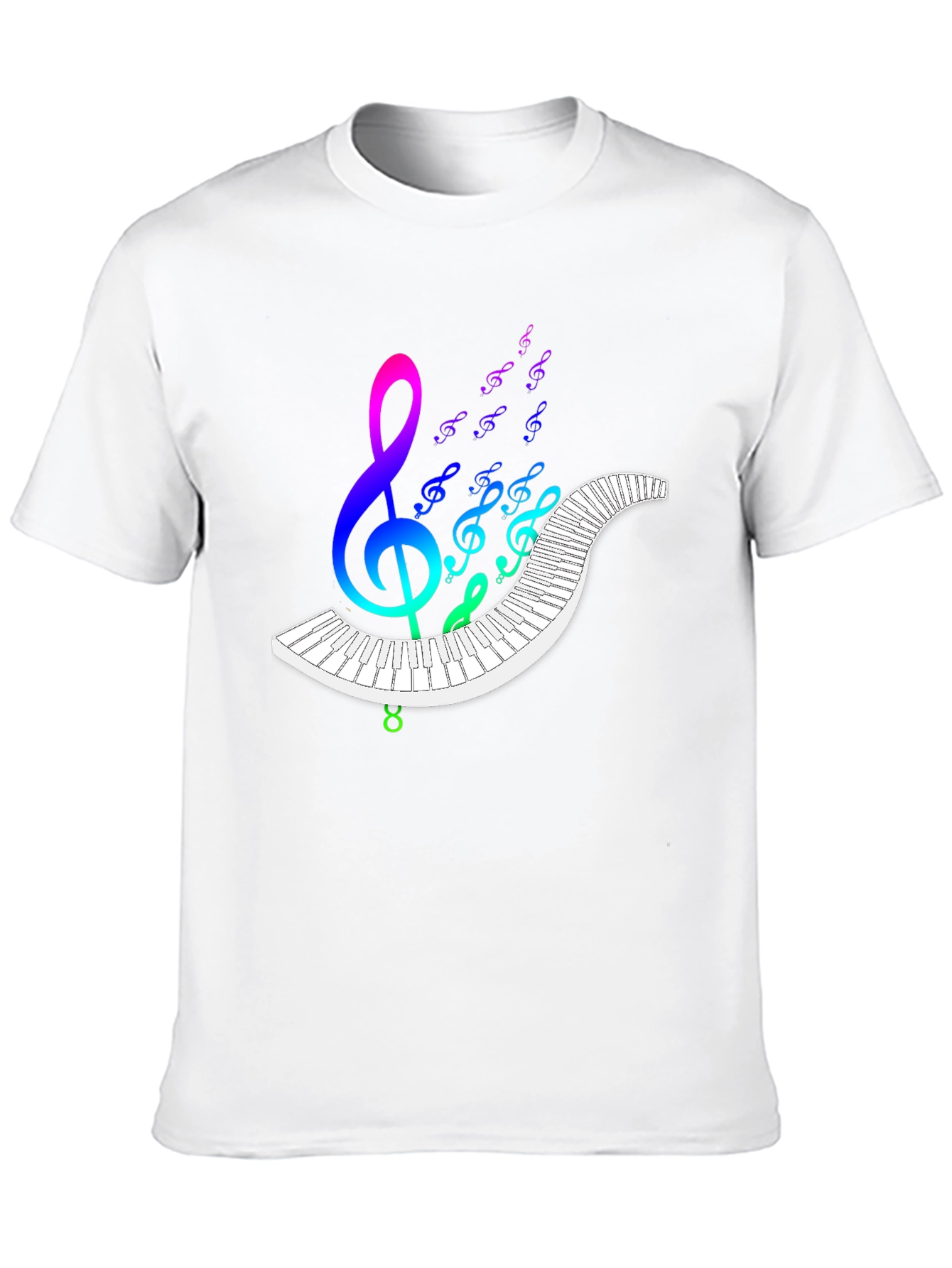 Rainbow Music Notes Piano Graphic Tee