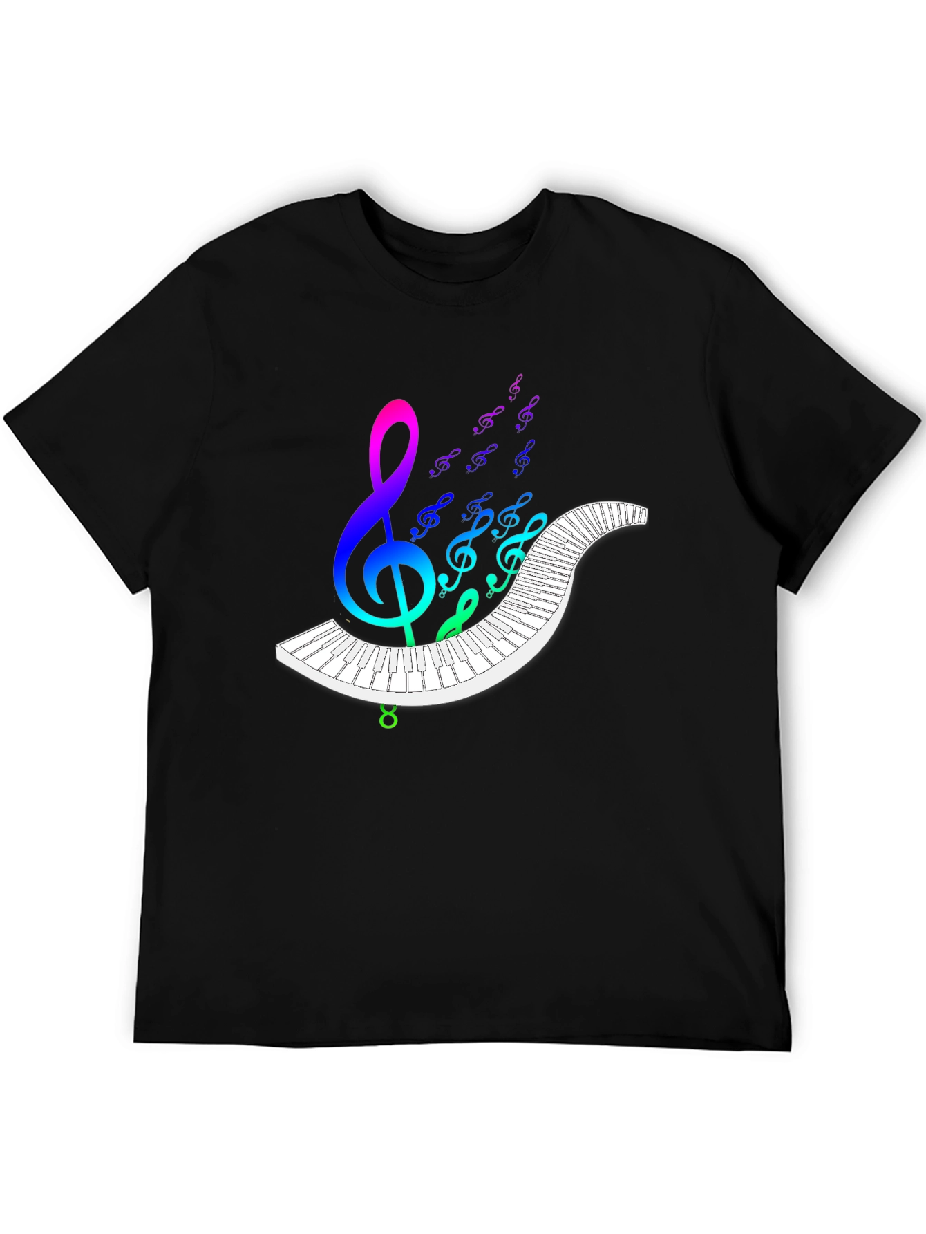 Rainbow Music Notes Piano Graphic Tee