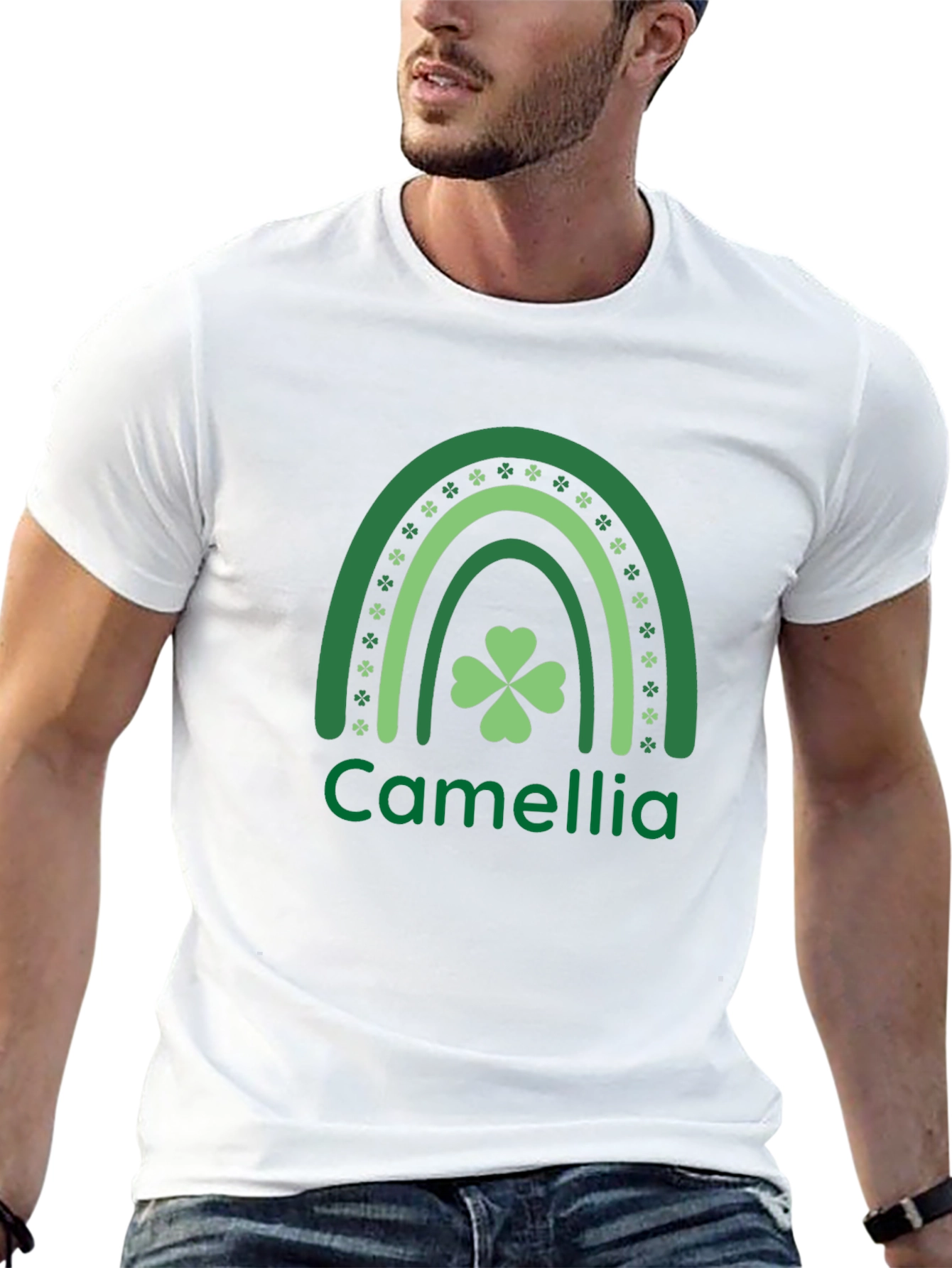 Camellia St. Patricks Day Rainbow Shamrock T-Shirt