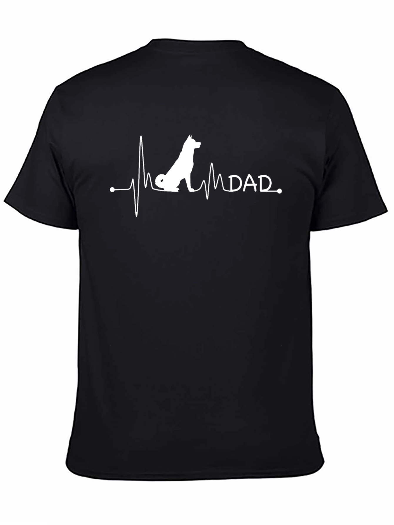 Dog Dad Heartbeat T-Shirt - Black